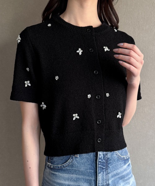 圓領短袖針織外套