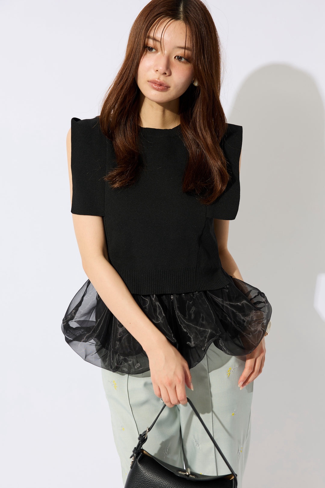 4色•光澤紗紗吊帶 + 涼感針織背心