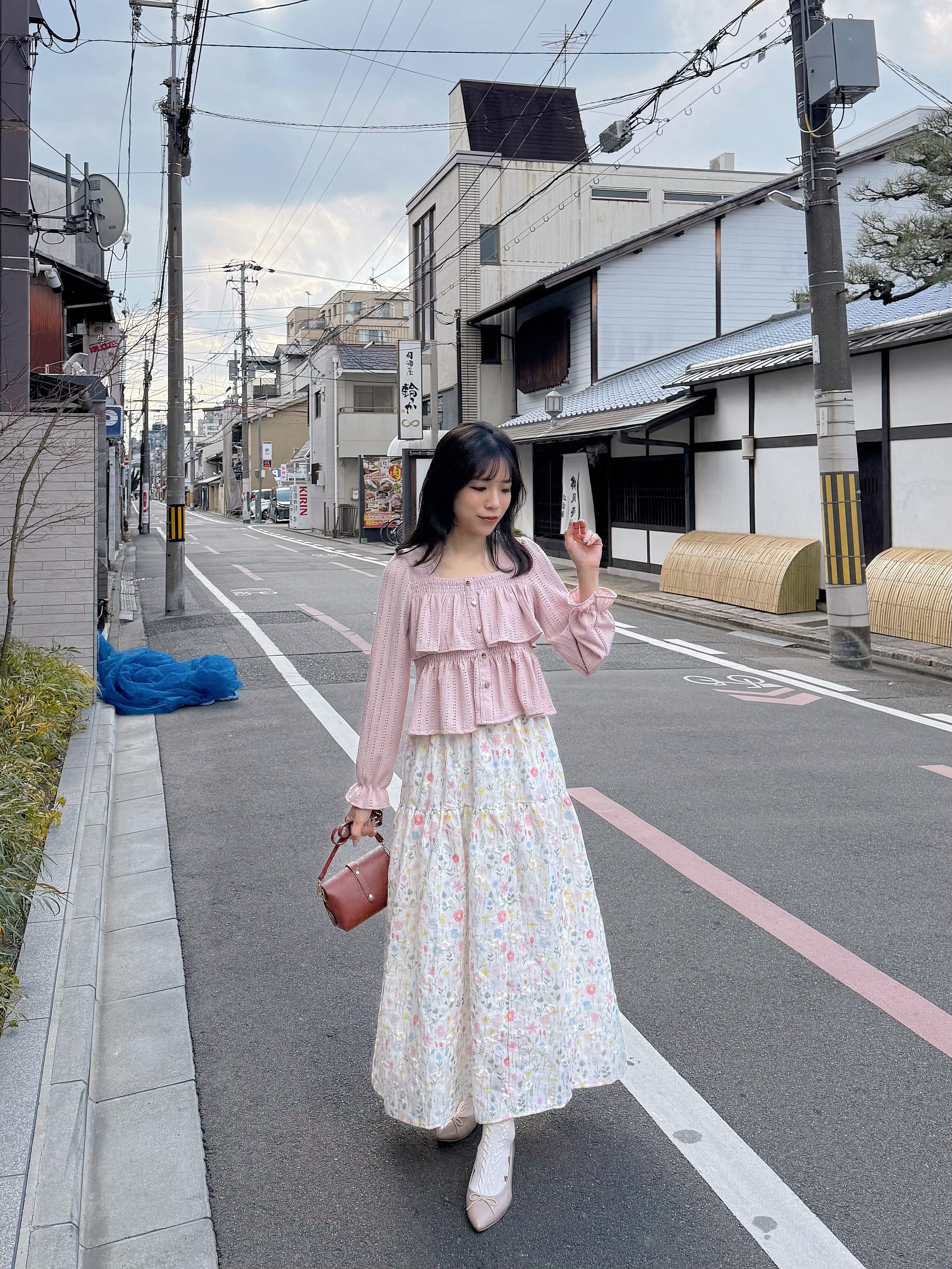 水彩花蕾絲刺繡半身裙