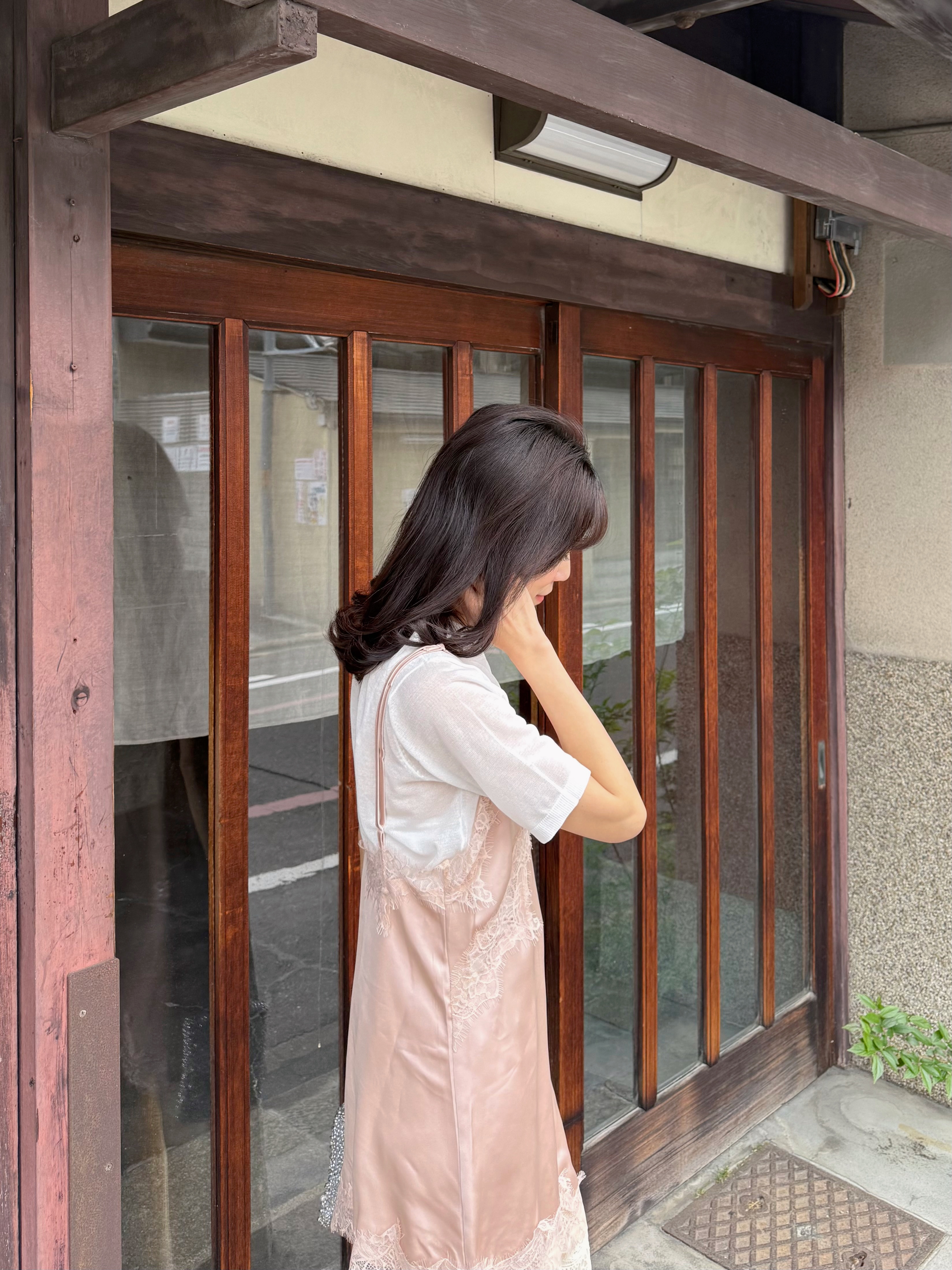 3色•蕾絲長款吊帶上衣