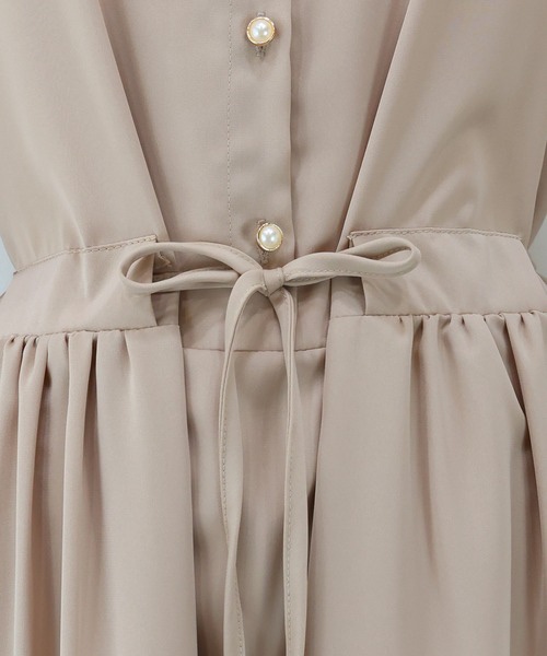 3色・SHORT-LONG・蕾絲領蛋糕層次連身裙