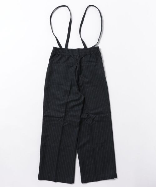 直條紋吊帶長褲