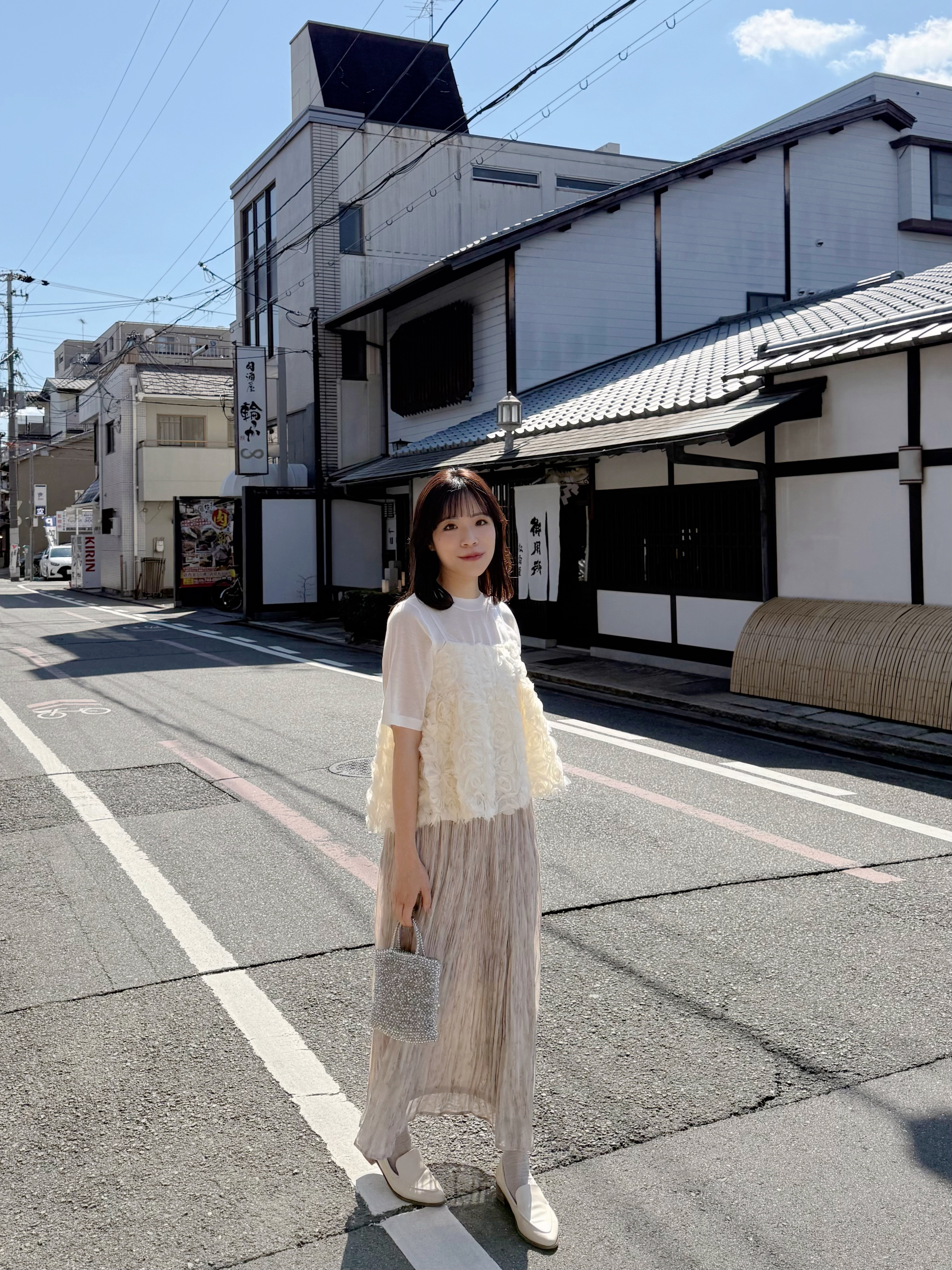 立體紗玫瑰花蓬蓬吊帶背心