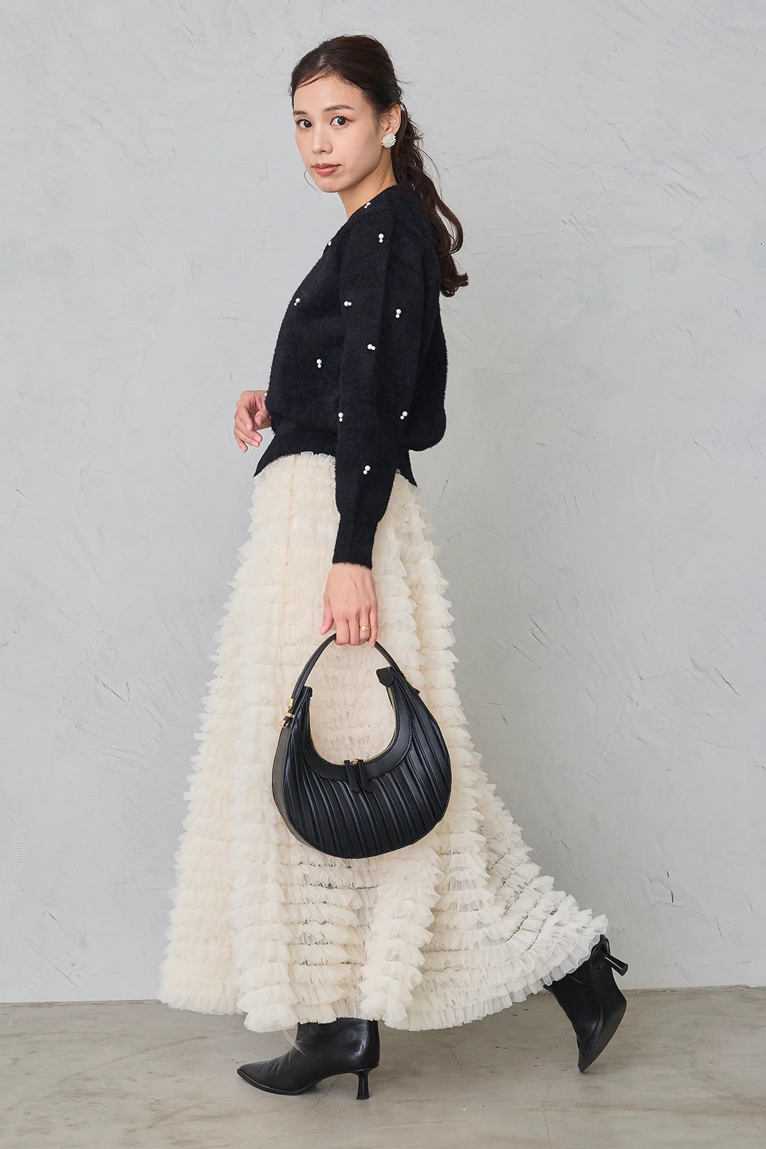 3色•層次紗紗長款半身裙