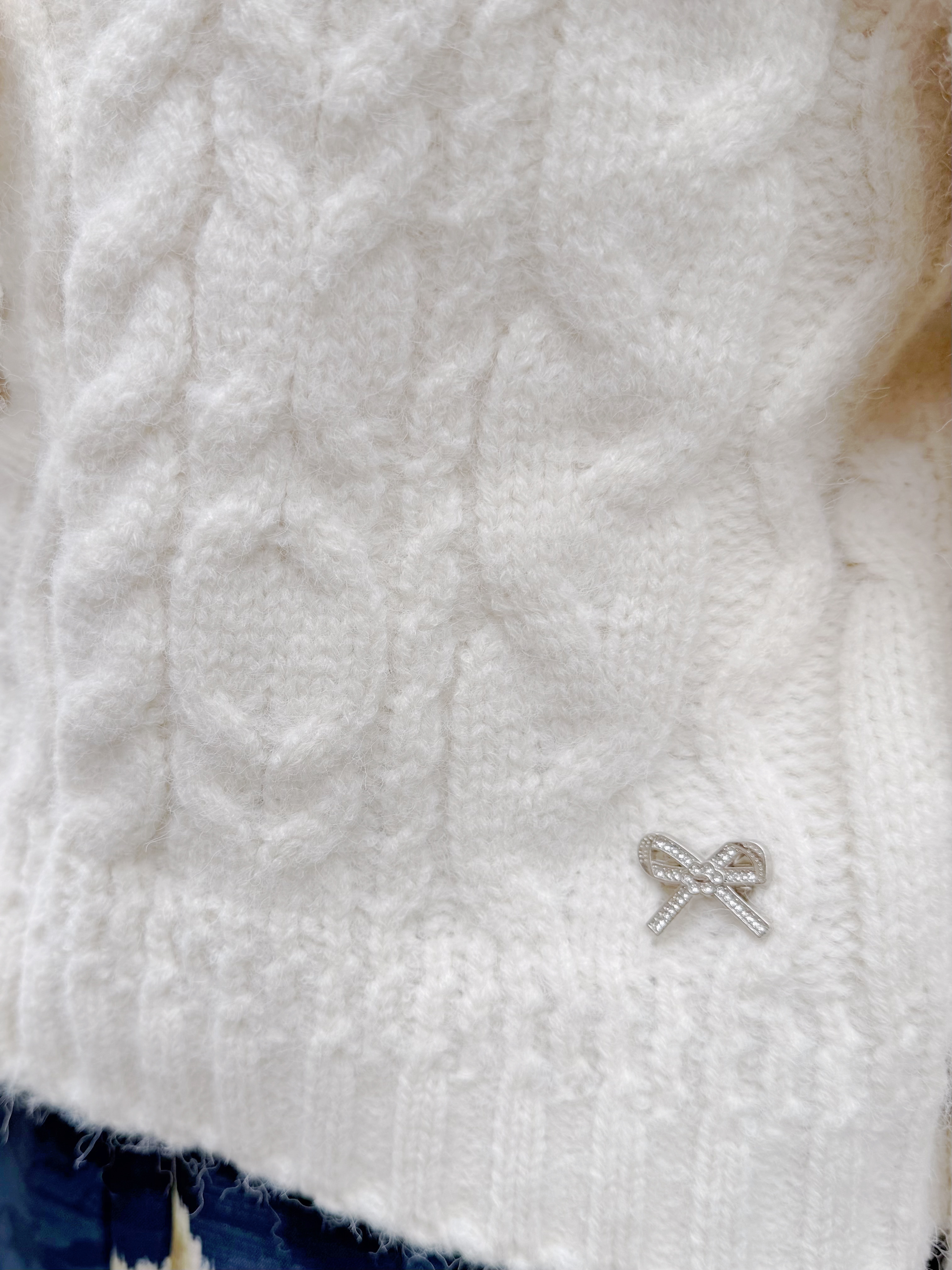 2色•蝴蝶結羅紋短款冷外套