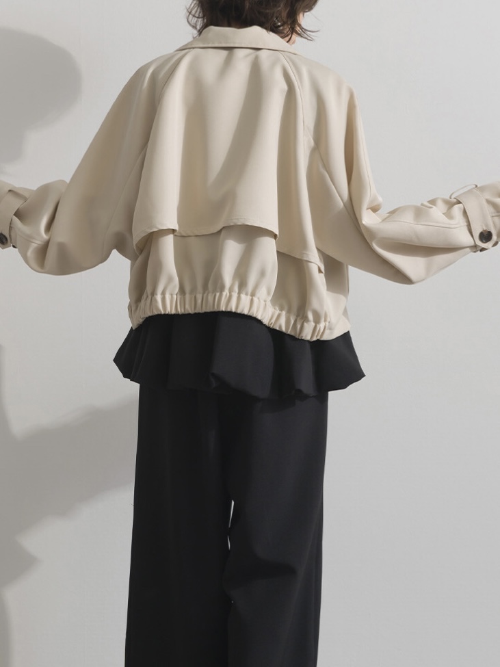 3色•基礎短款後波浪乾濕外套