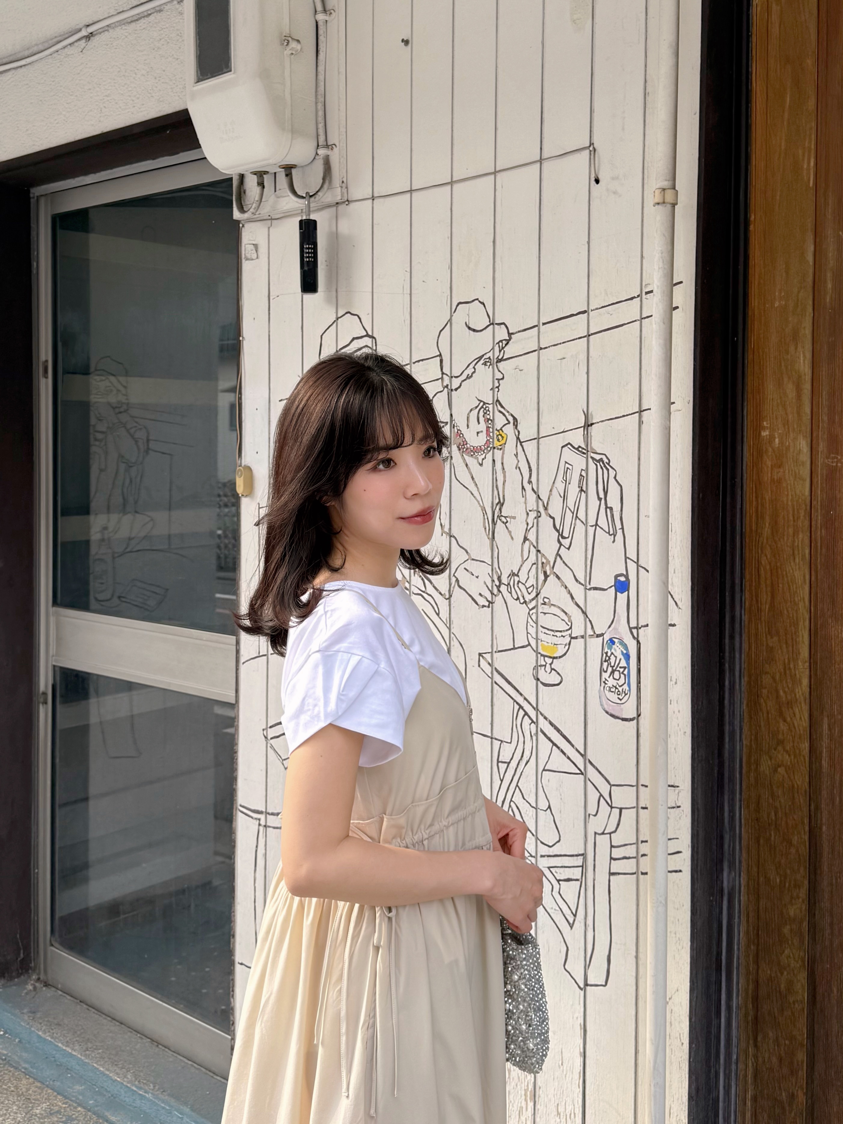 吊帶修腰A line雪紡連身裙