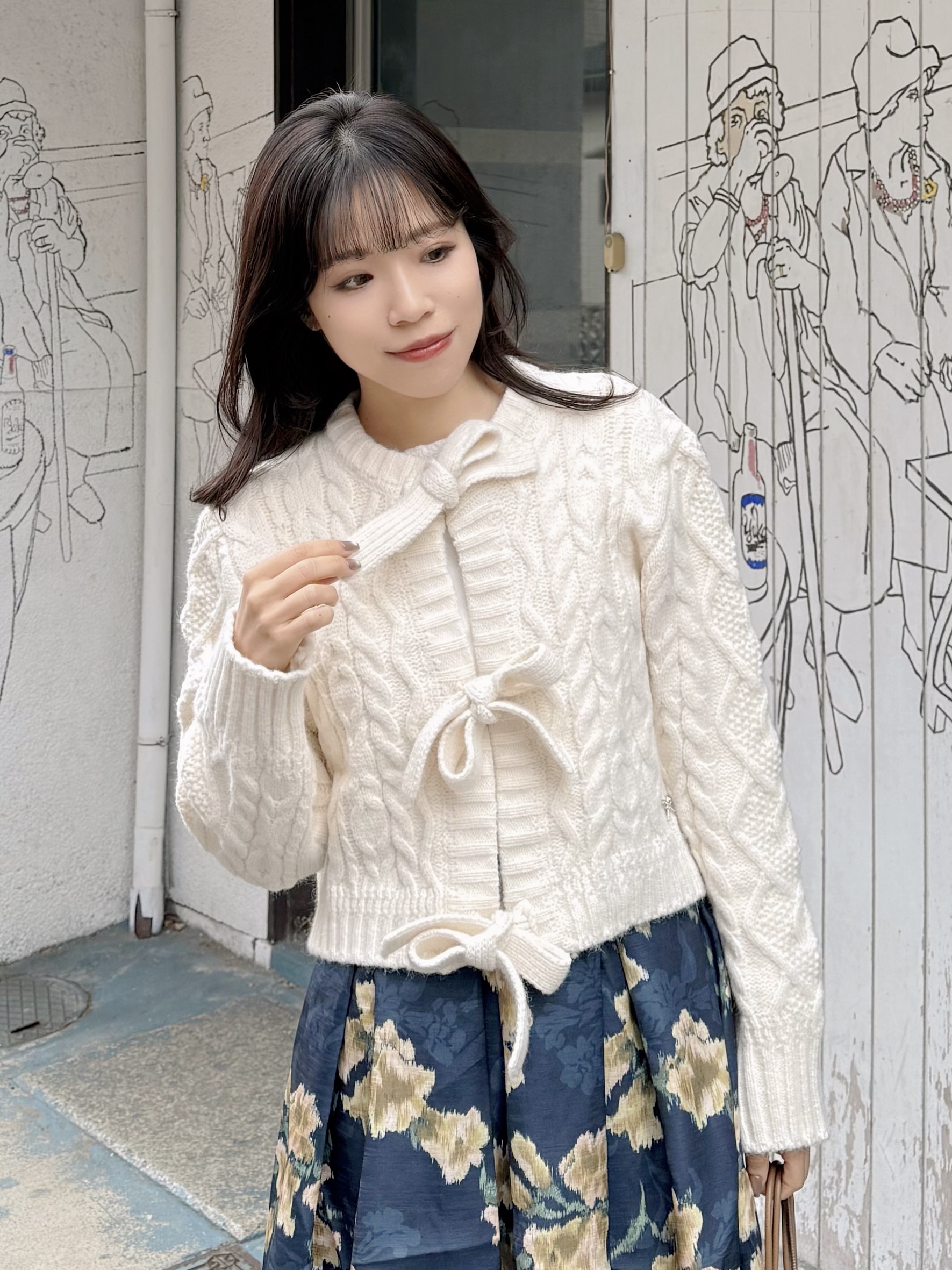 2色•蝴蝶結羅紋短款冷外套