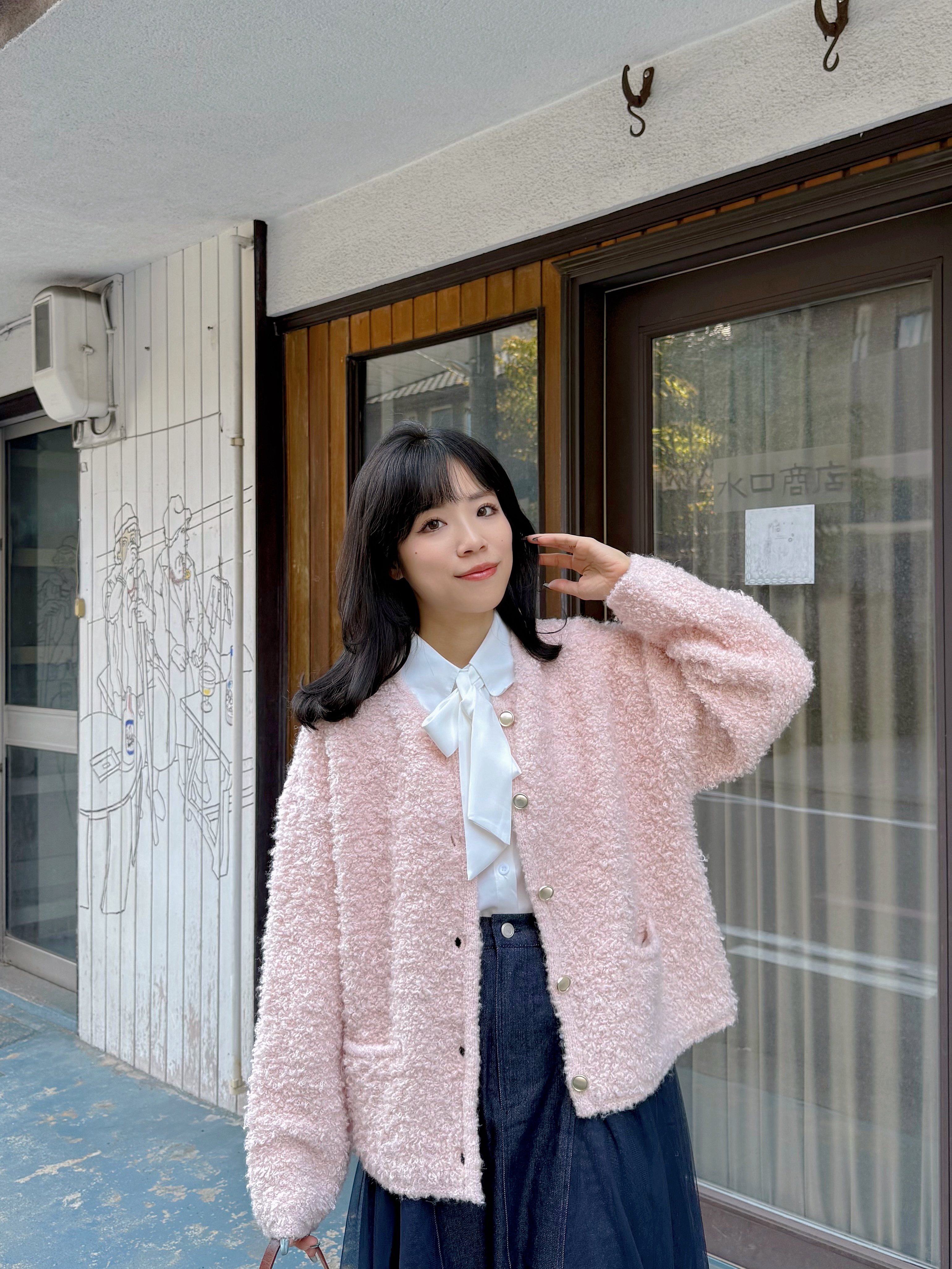 4色•小香款粒粒毛冷外套