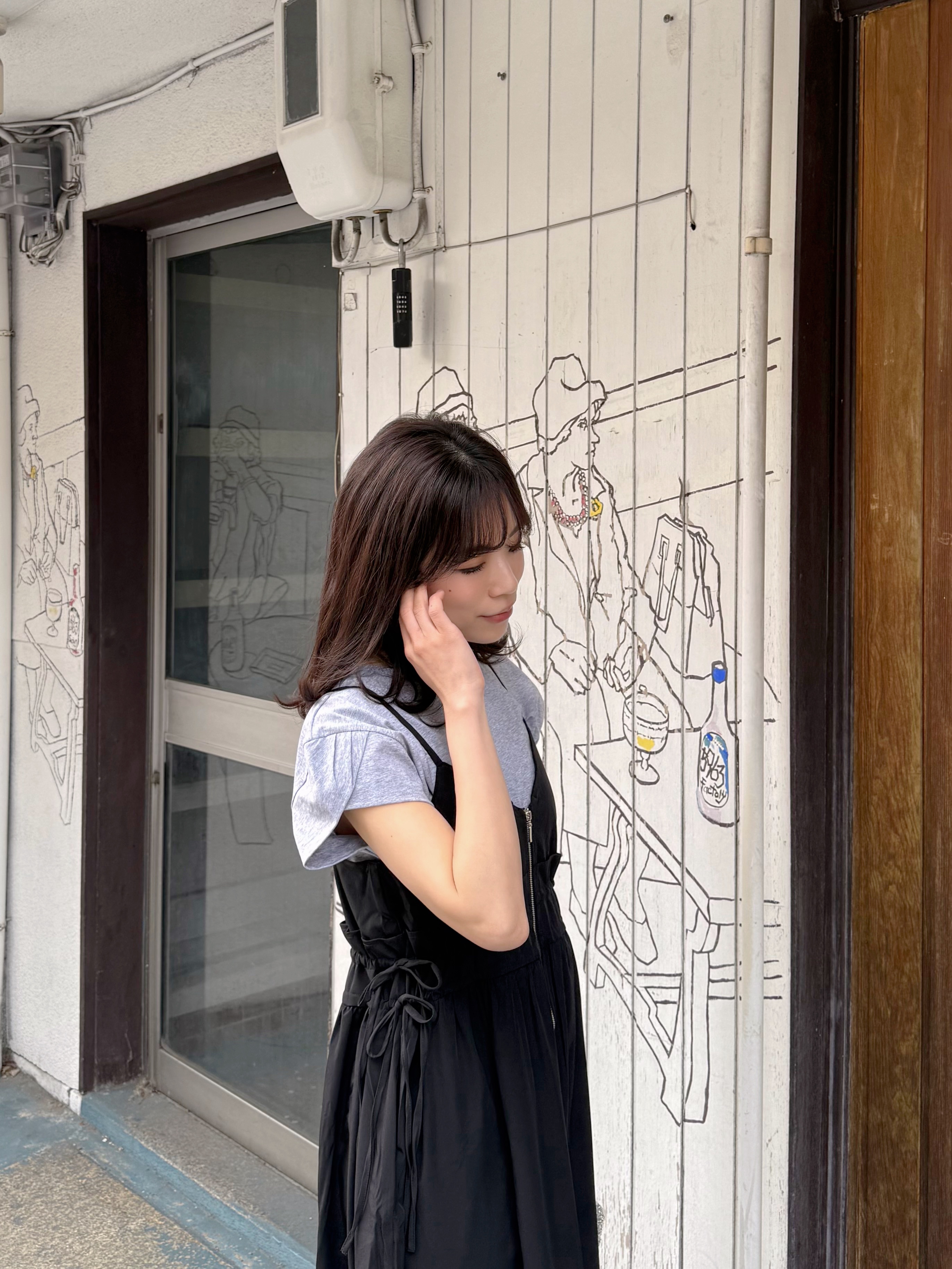 吊帶修腰A line雪紡連身裙