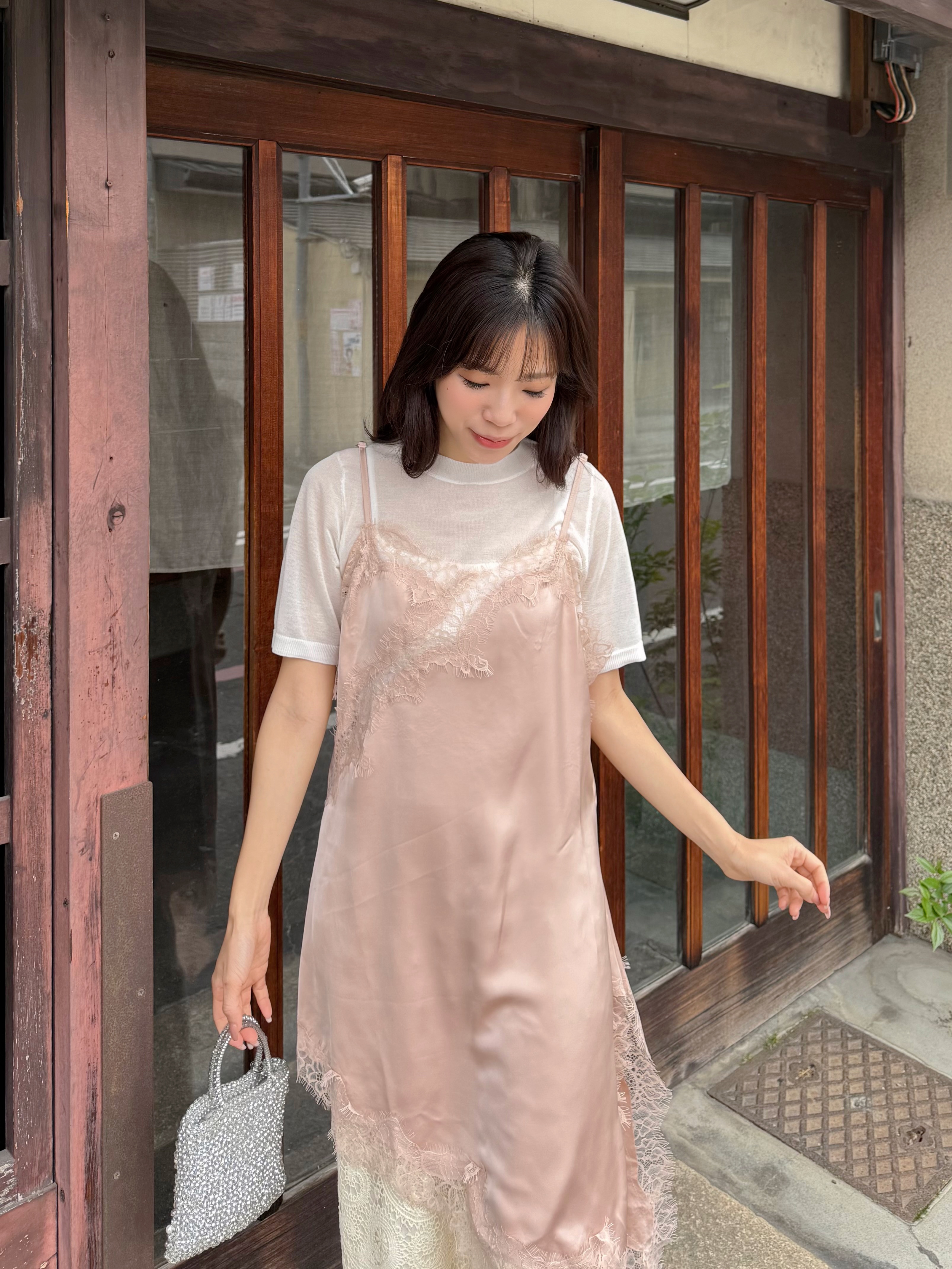 3色•蕾絲長款吊帶上衣
