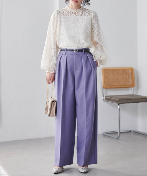 紗紗泡泡袖蕾絲上衣