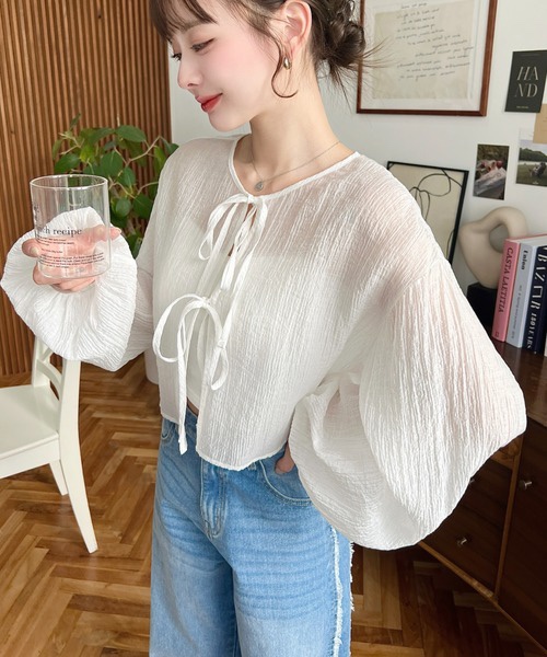 5色•2 Way前後薄雪紡外套上衣