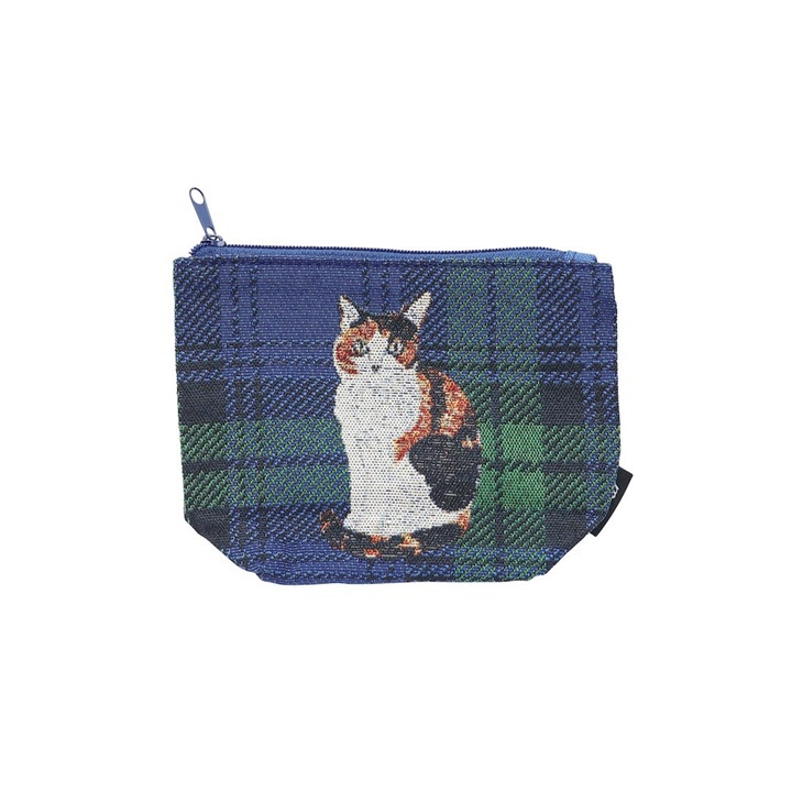 松尾Miyuki貓貓刺繡英倫格拉鍊小袋