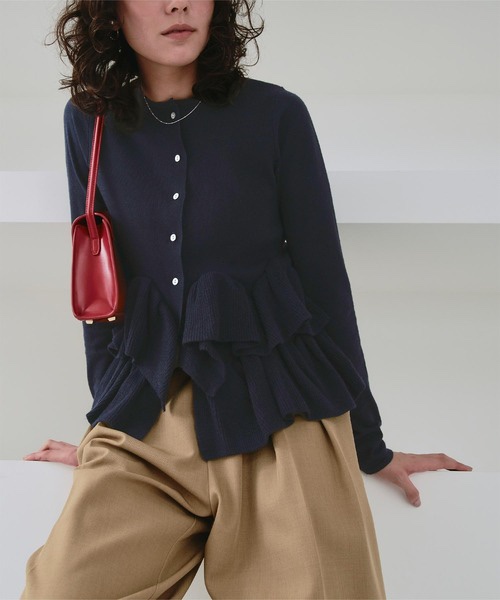 5色•波浪擺針織外套