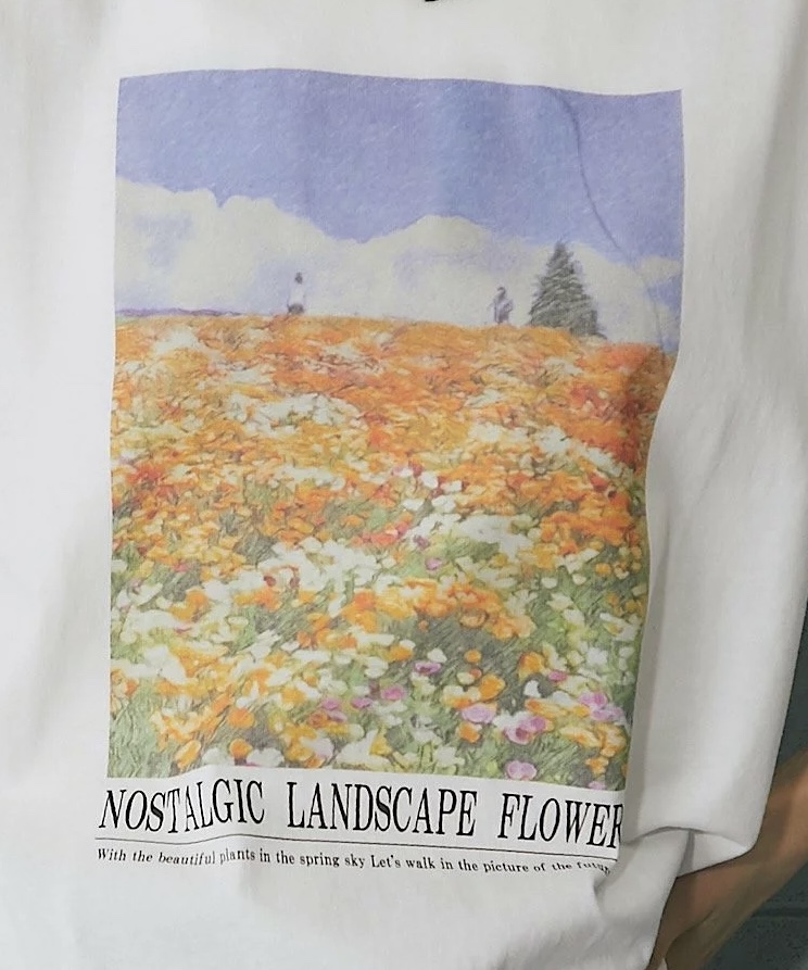 2色•風景油畫短袖全綿Tee