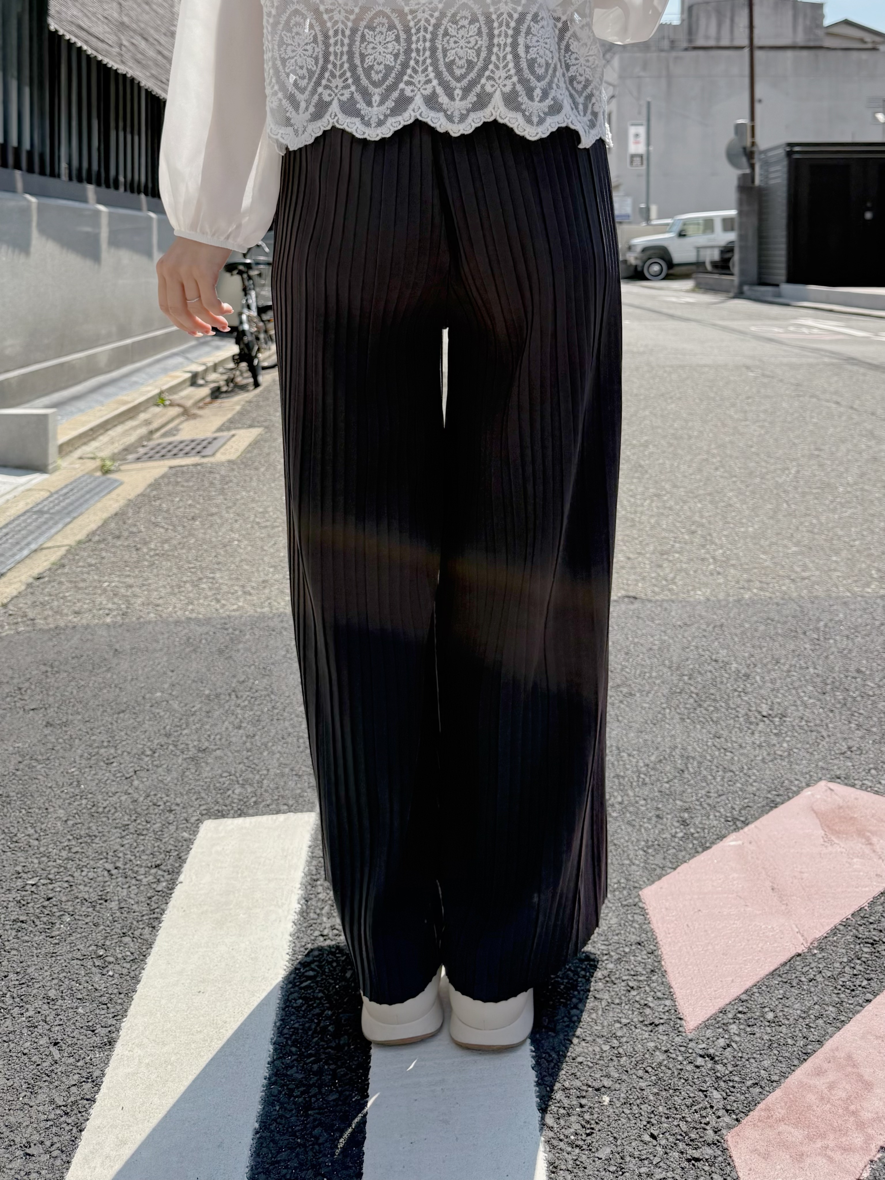 3色•可自行剪裁百摺長褲