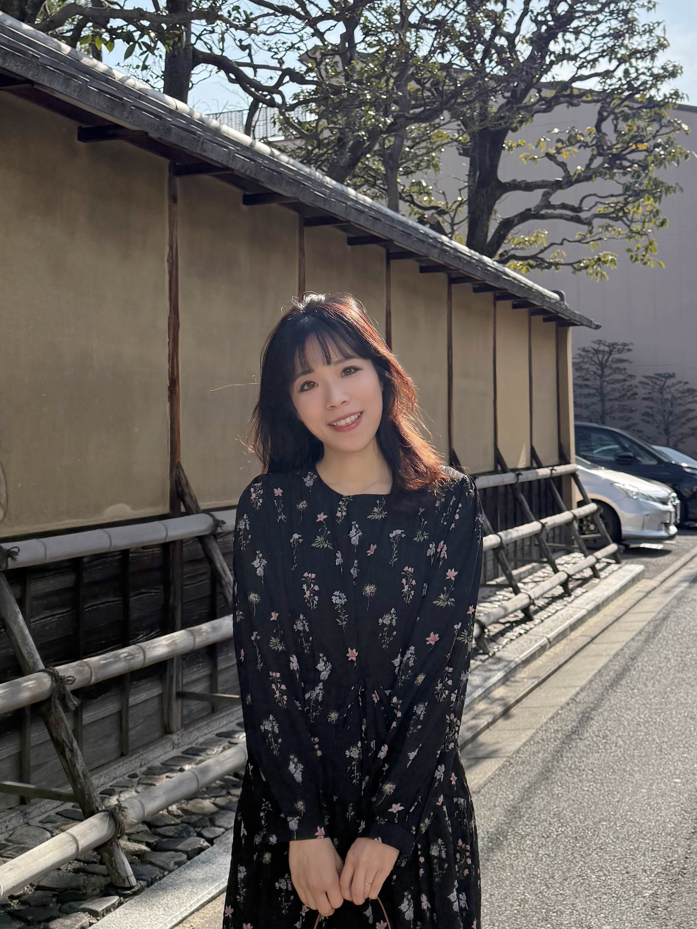 印花圖案索繩腰帶雪紡連身裙