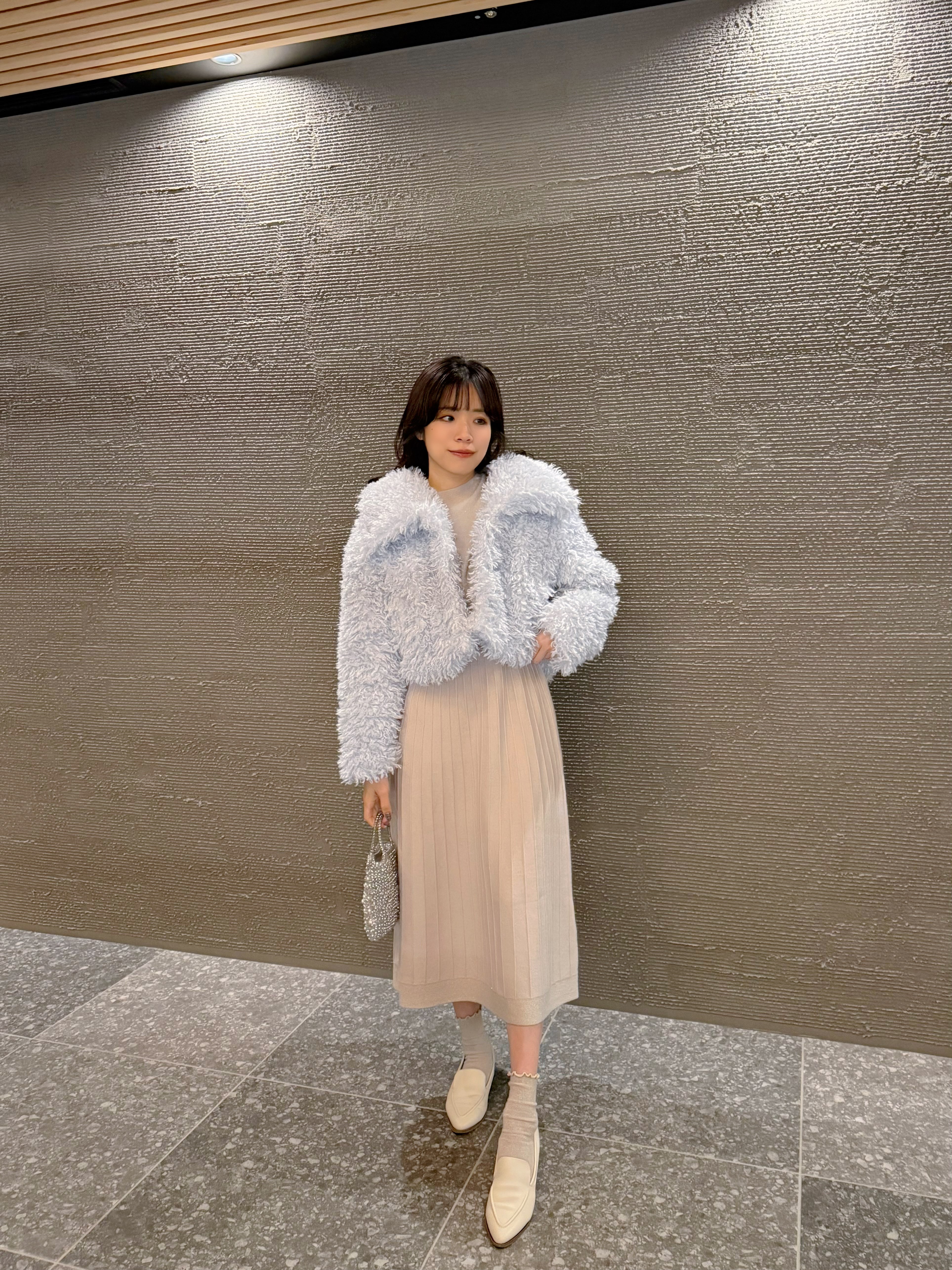 3色•捲捲毛毛翻領外套