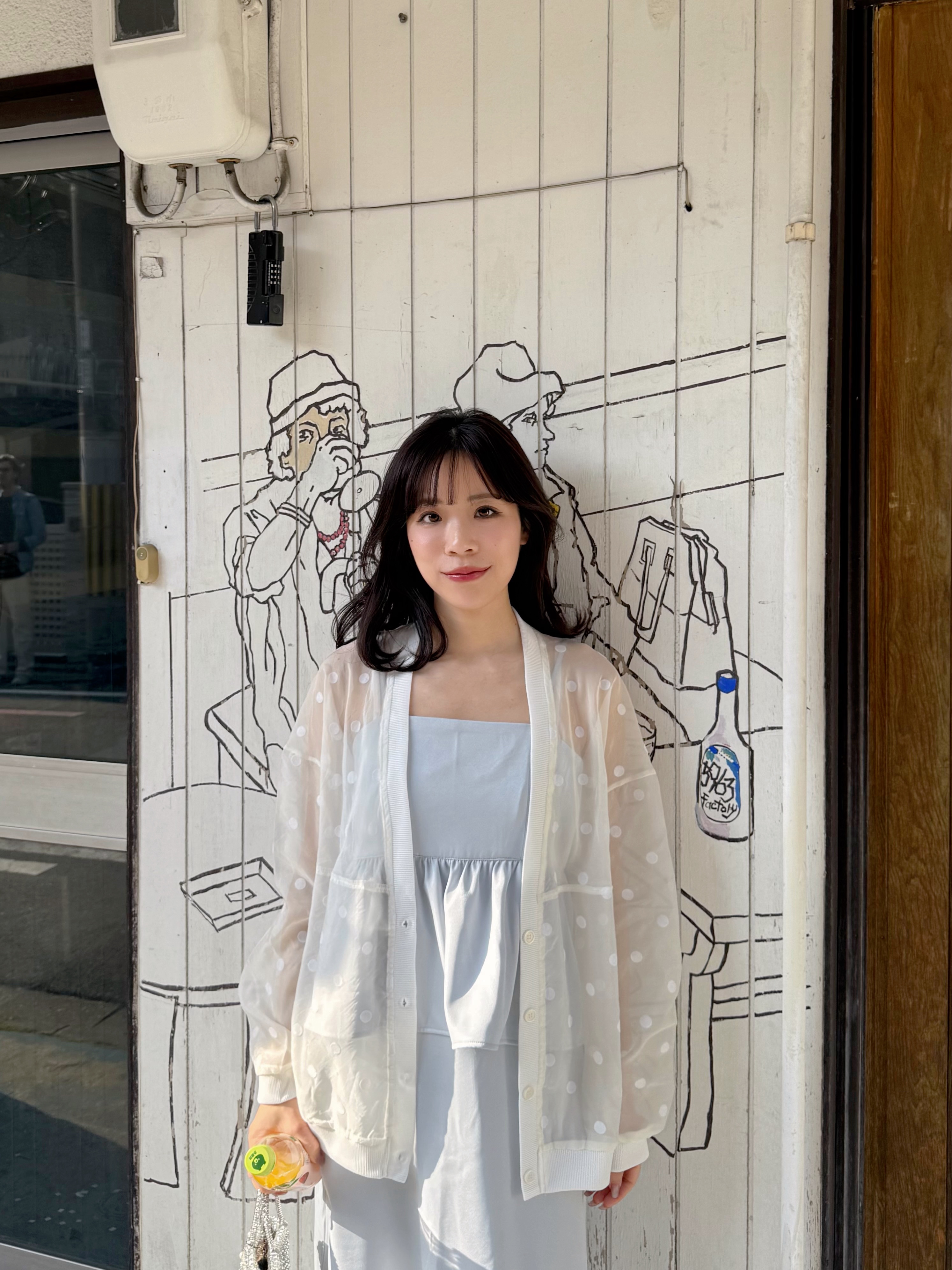 波點透感雪紡長款防曬外套