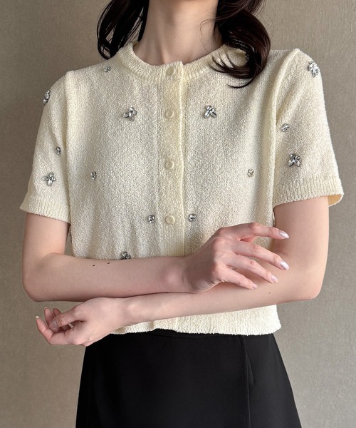 圓領短袖針織外套