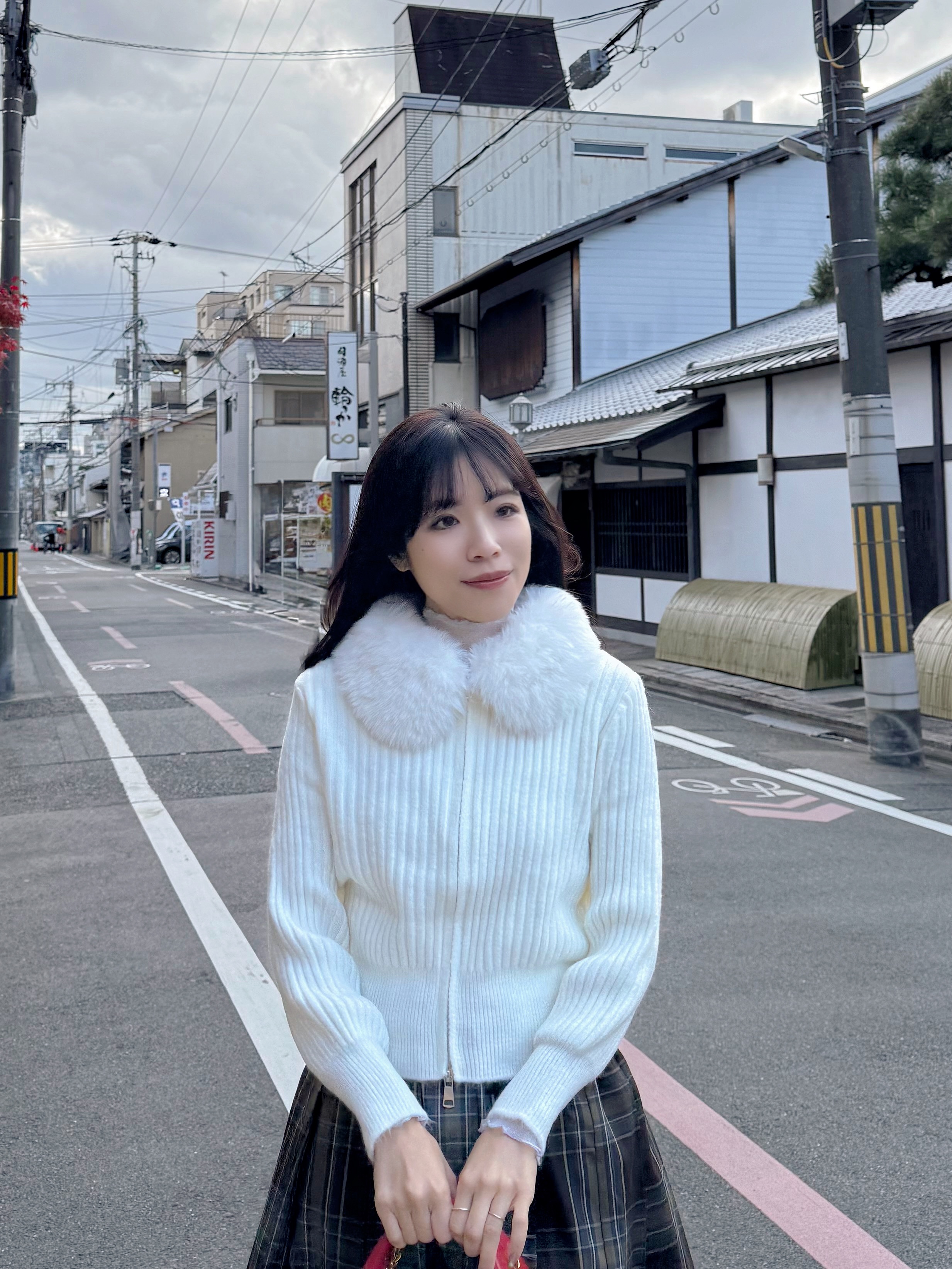 毛毛領拉鍊針織外套