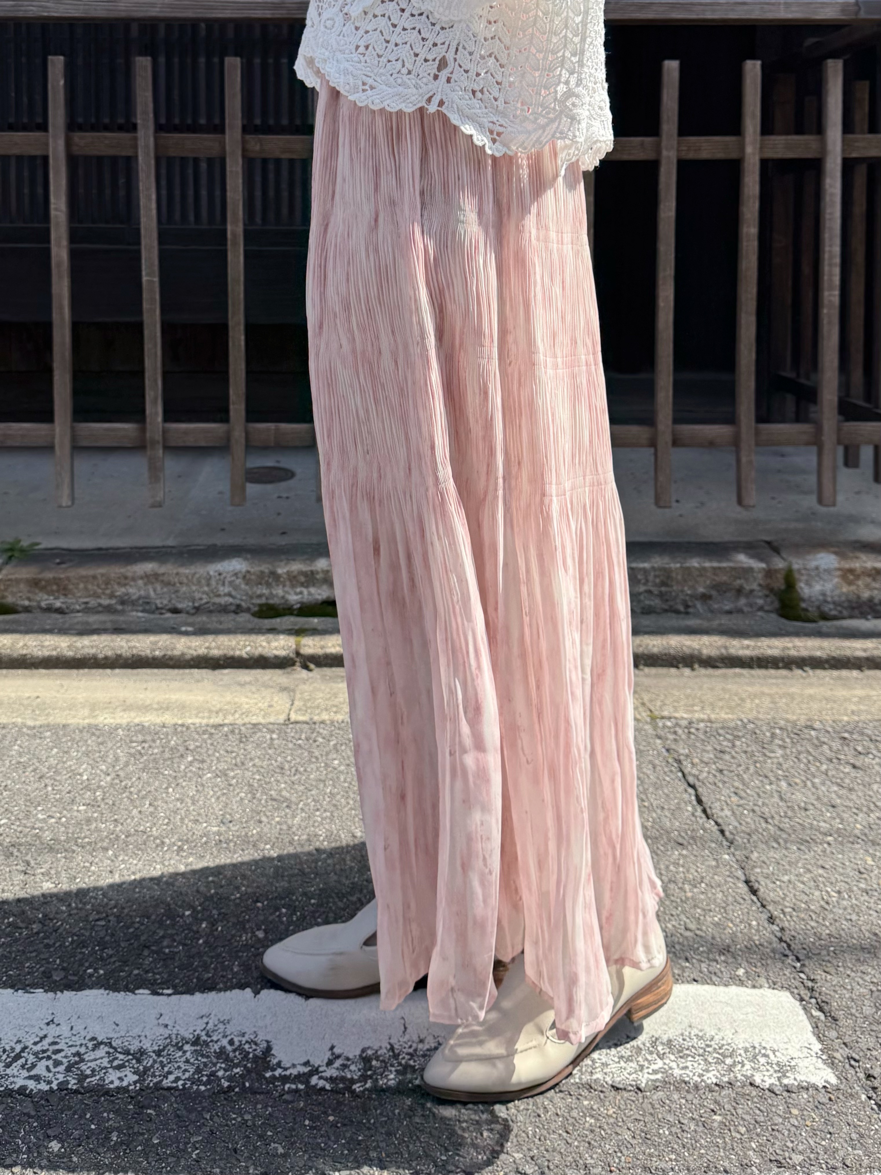 水彩色百摺雪紡半身裙