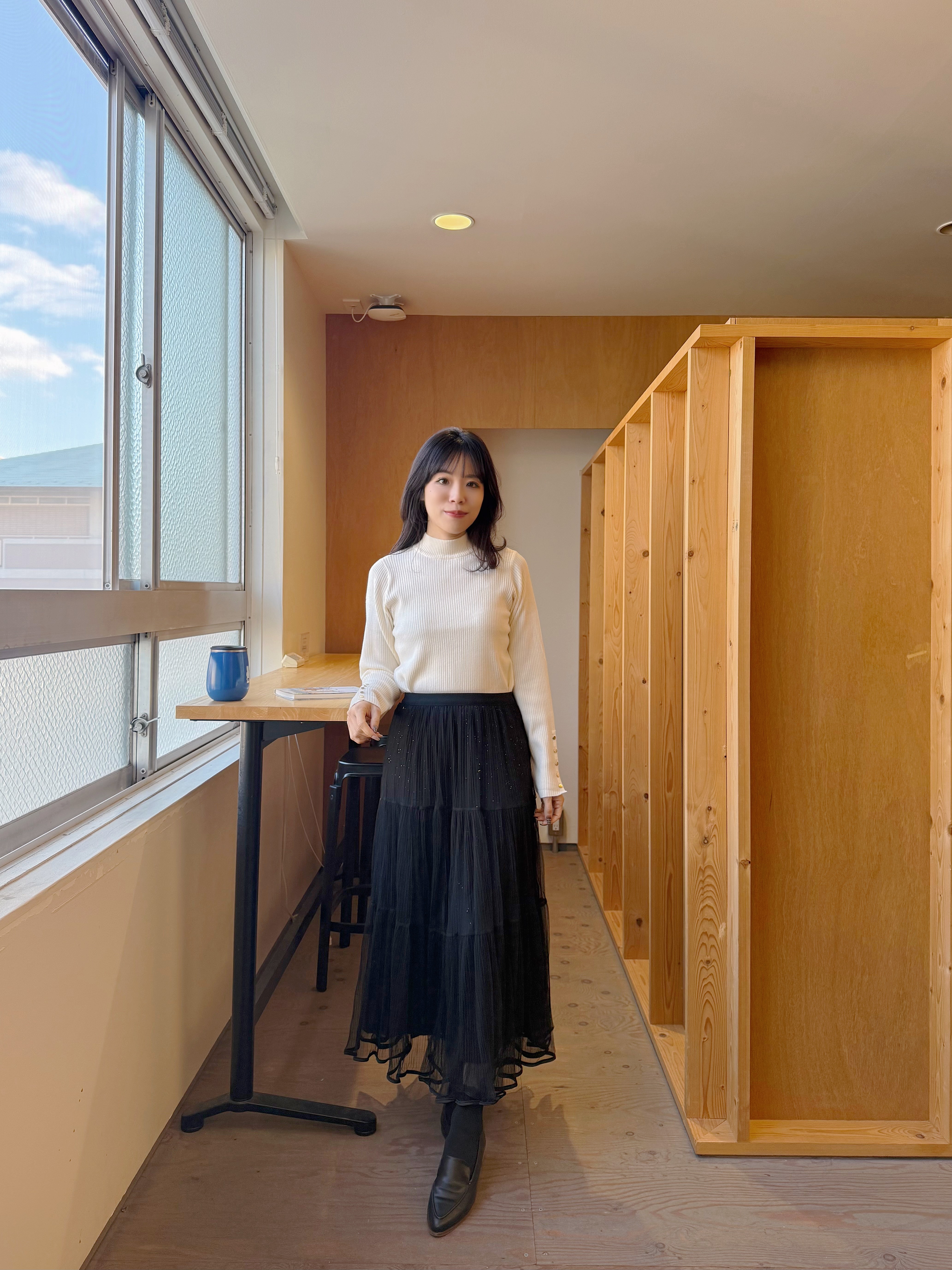 4色•閃閃紗長款半身裙