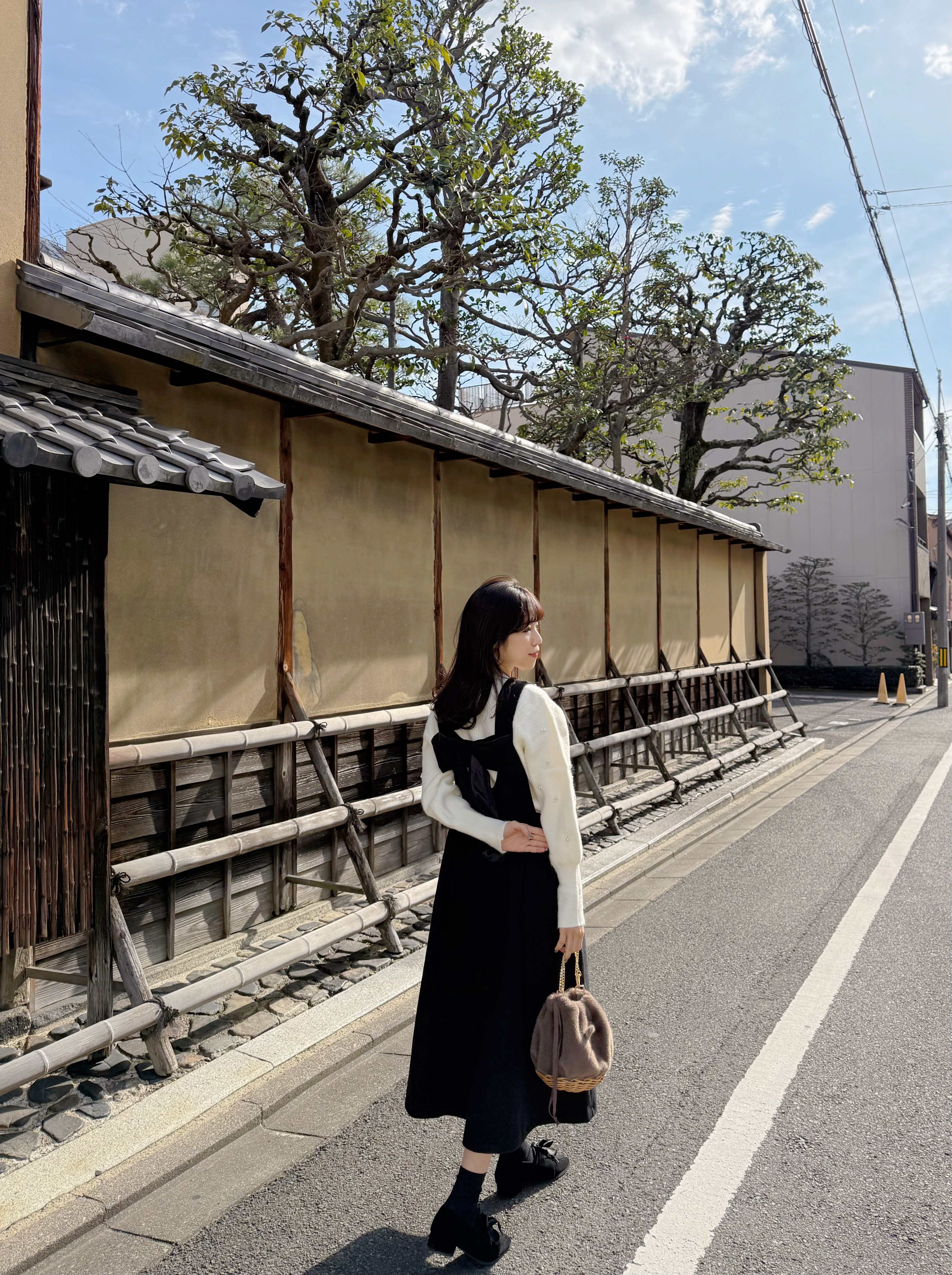 2色•2Way前後蝴蝶結薄絨連身裙