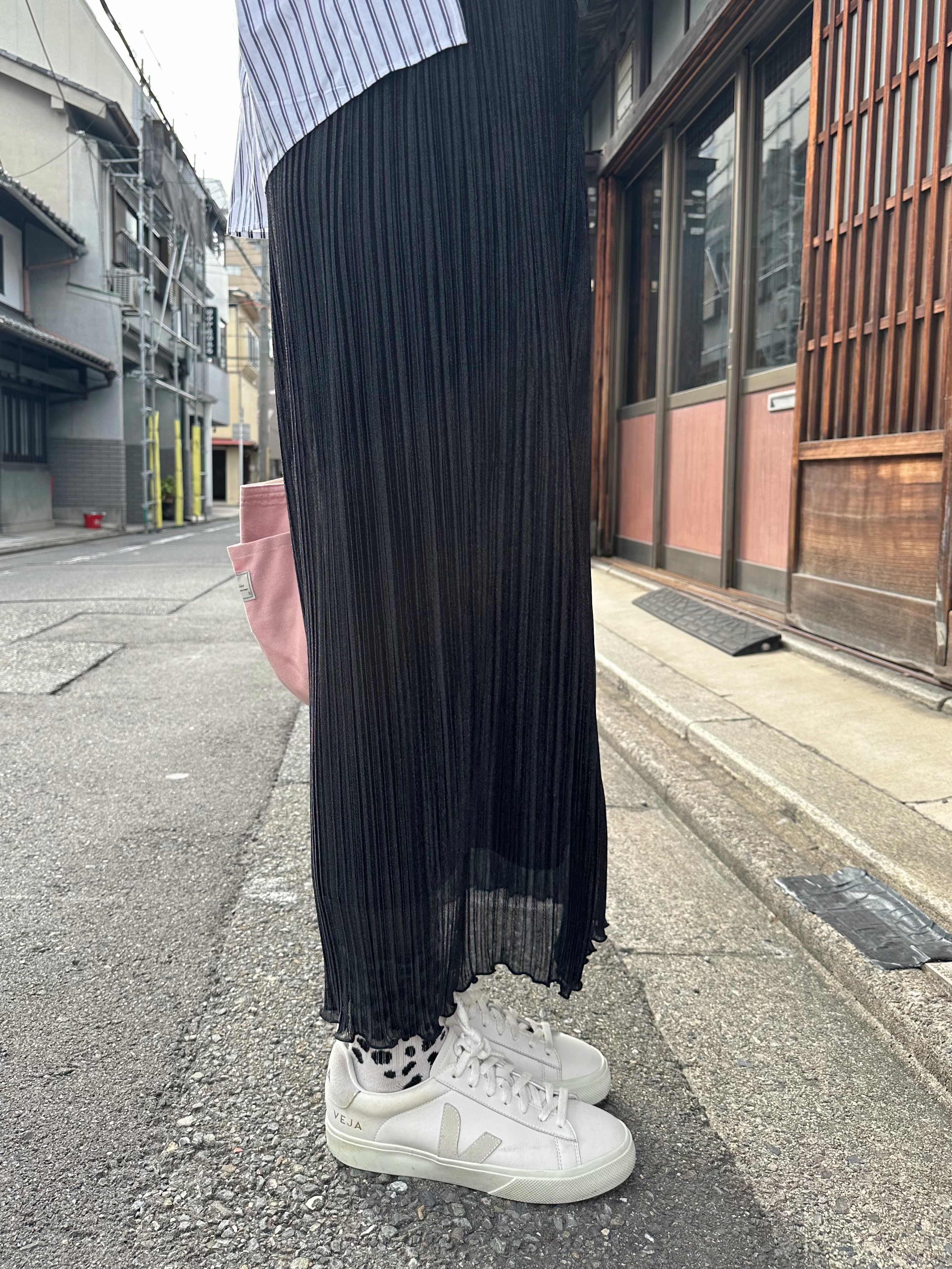 百摺薄雪紡淨色Pencil Skirt