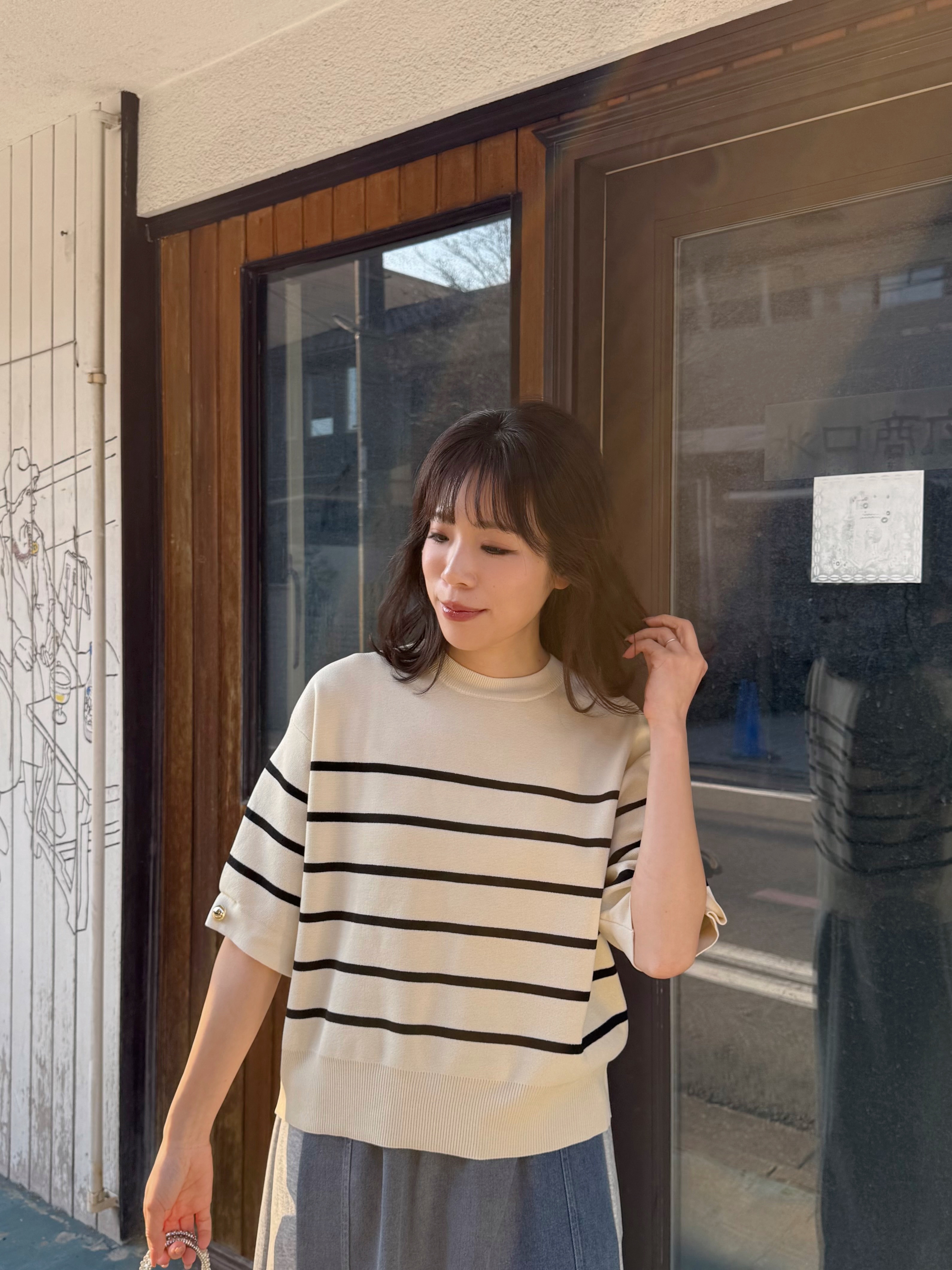 6色•S-LL碼•鈕扣泡泡袖薄款針織上衣