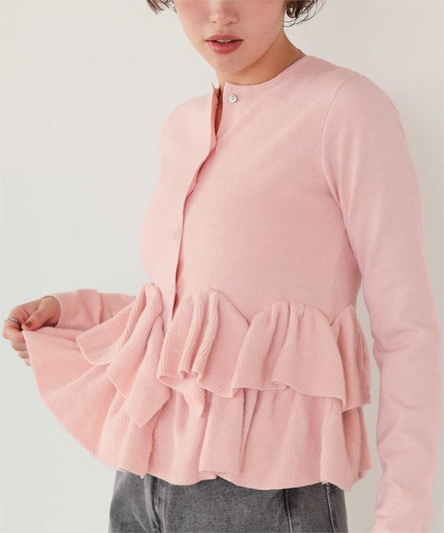 8色•波浪擺針織外套