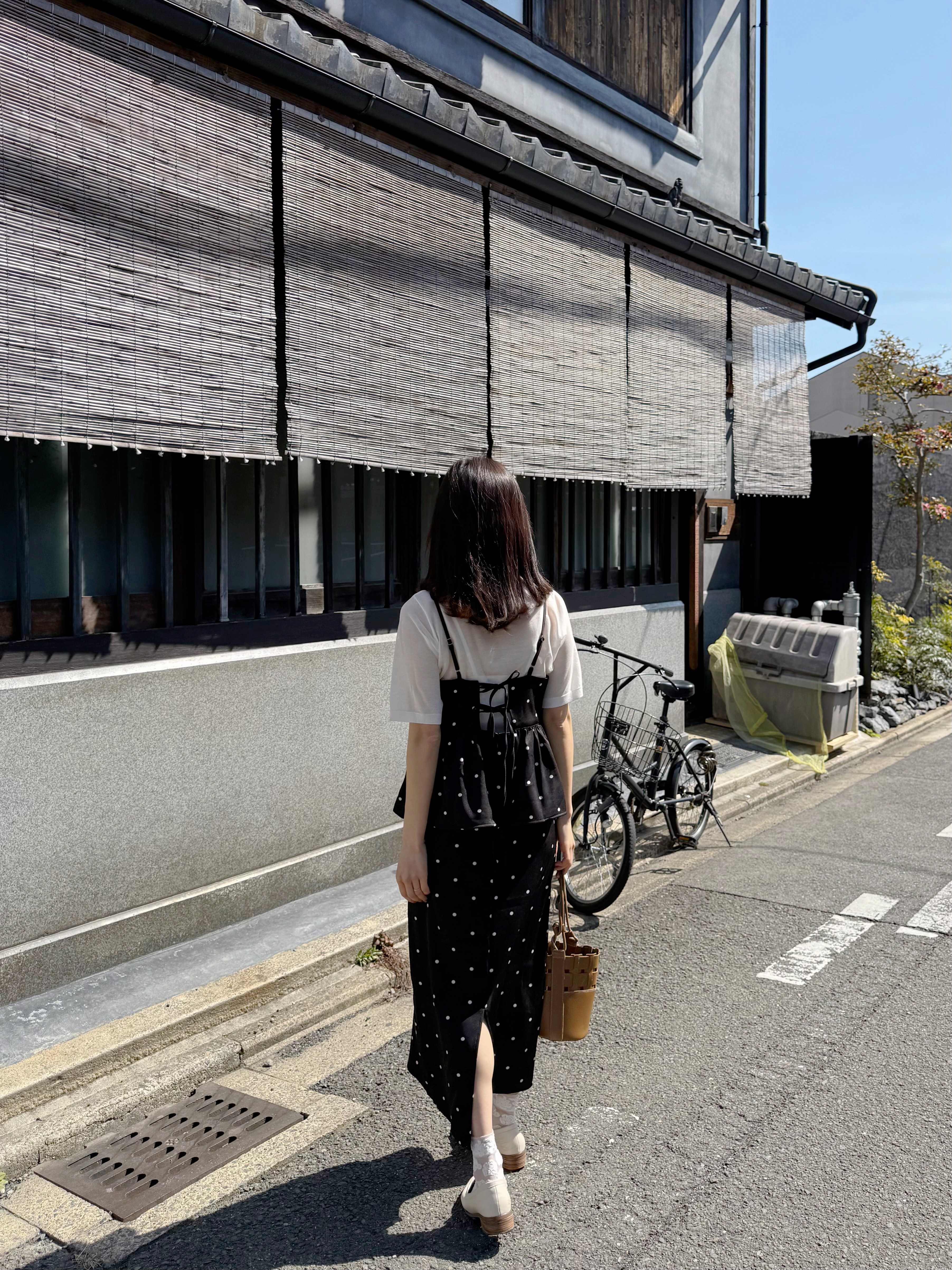 波點吊帶連身裙