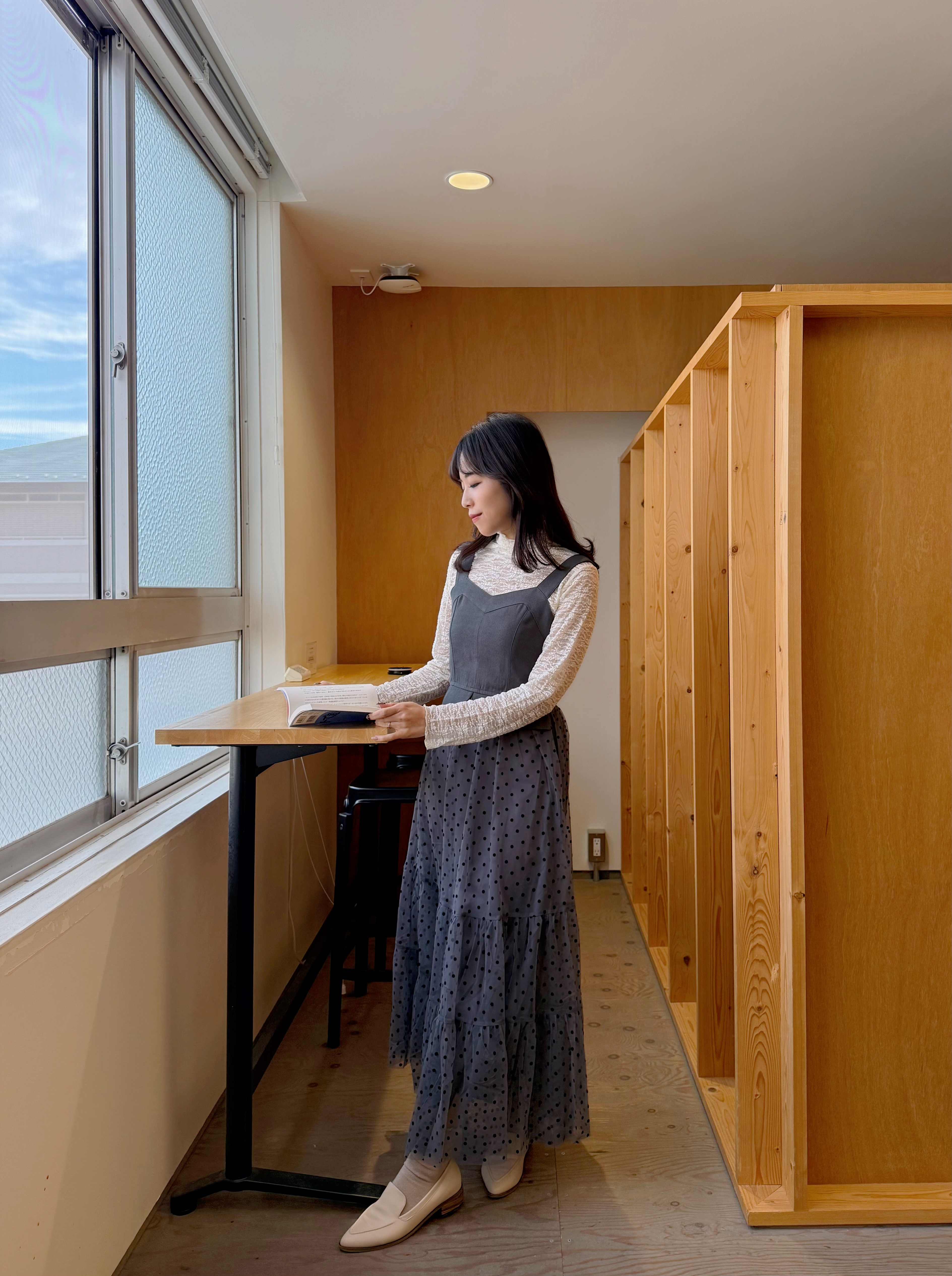 波點紗紗背心連身裙