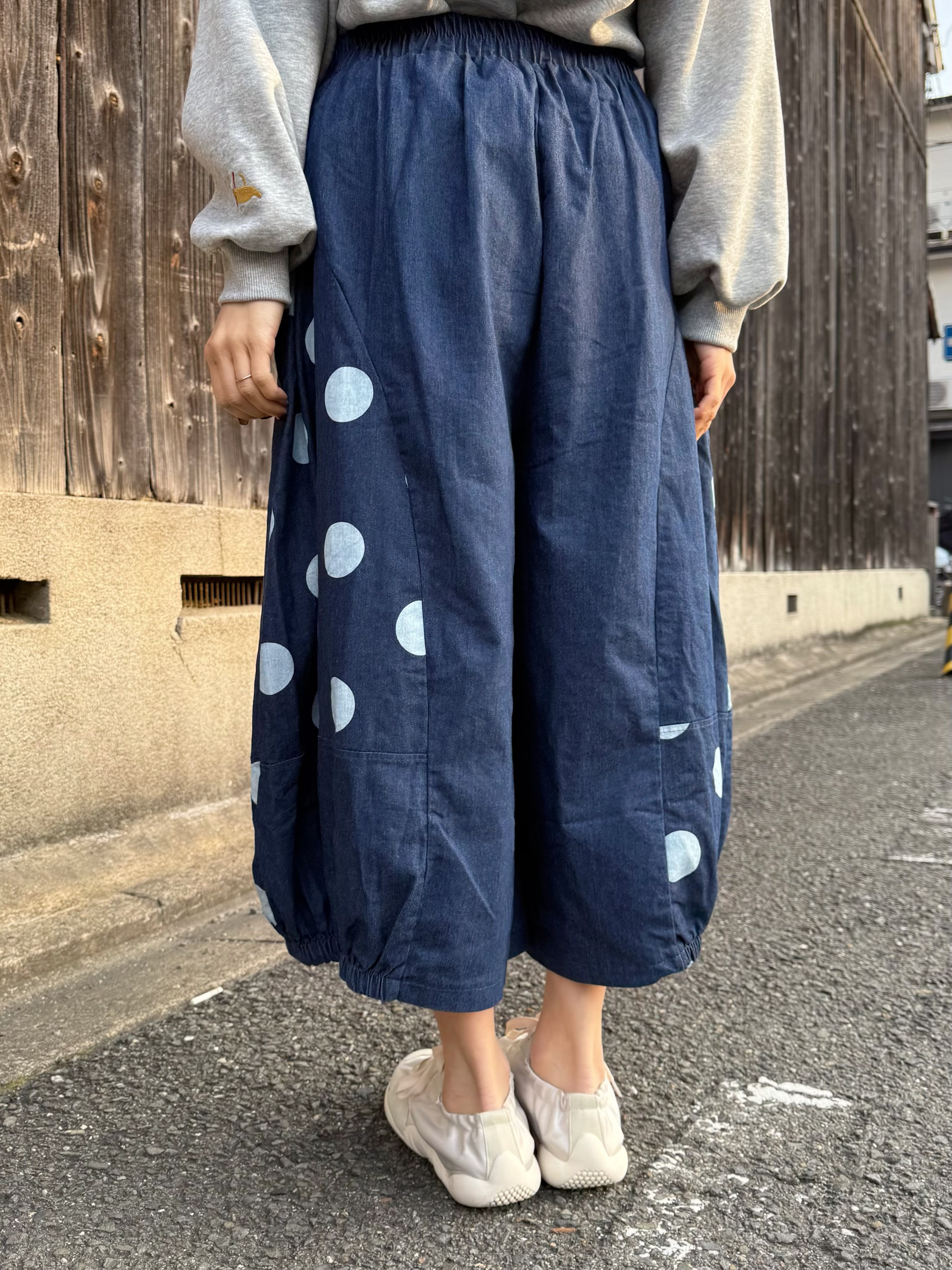 圓點泡泡8分裙褲