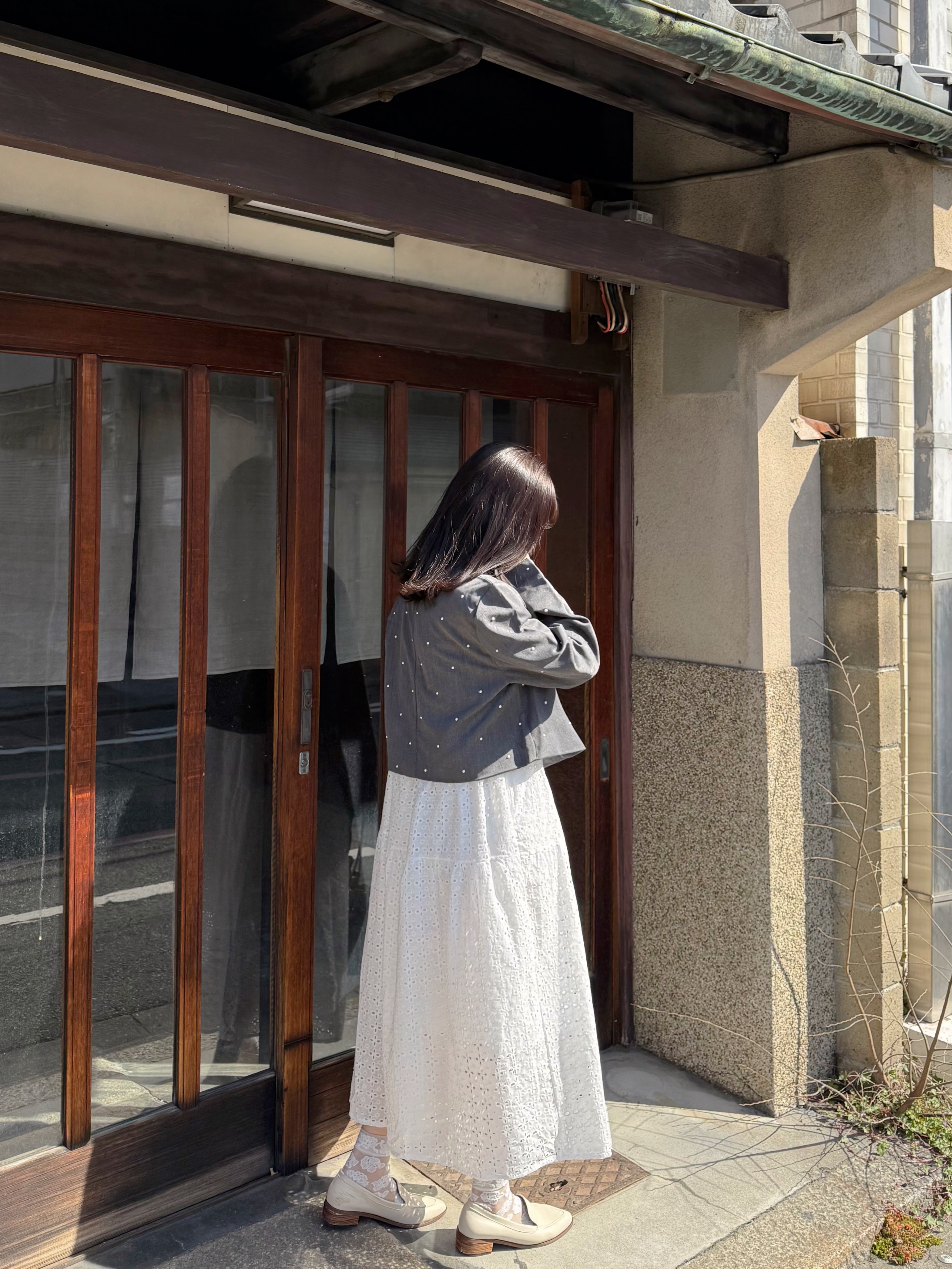 2色•珍珠點點短款西裝外套