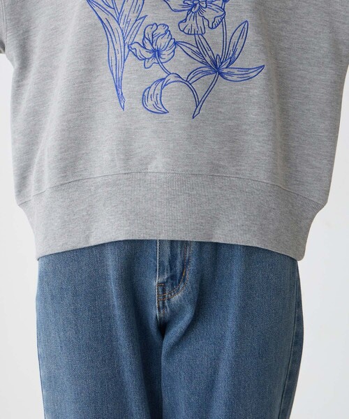5色•花卉刺繡圓領衛衣