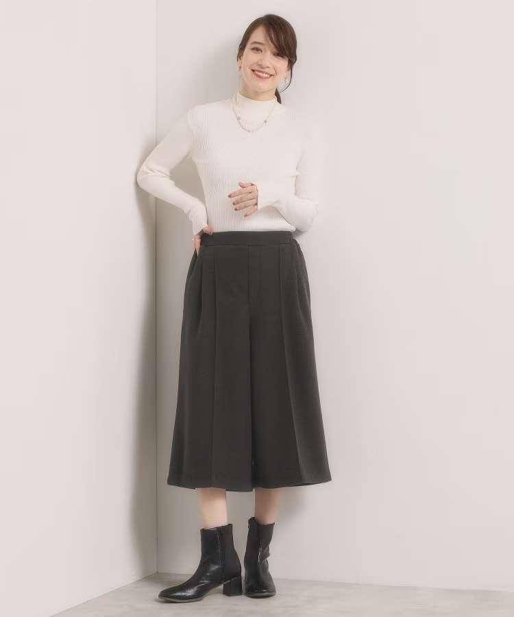 3色•淨色絨及膝長褲