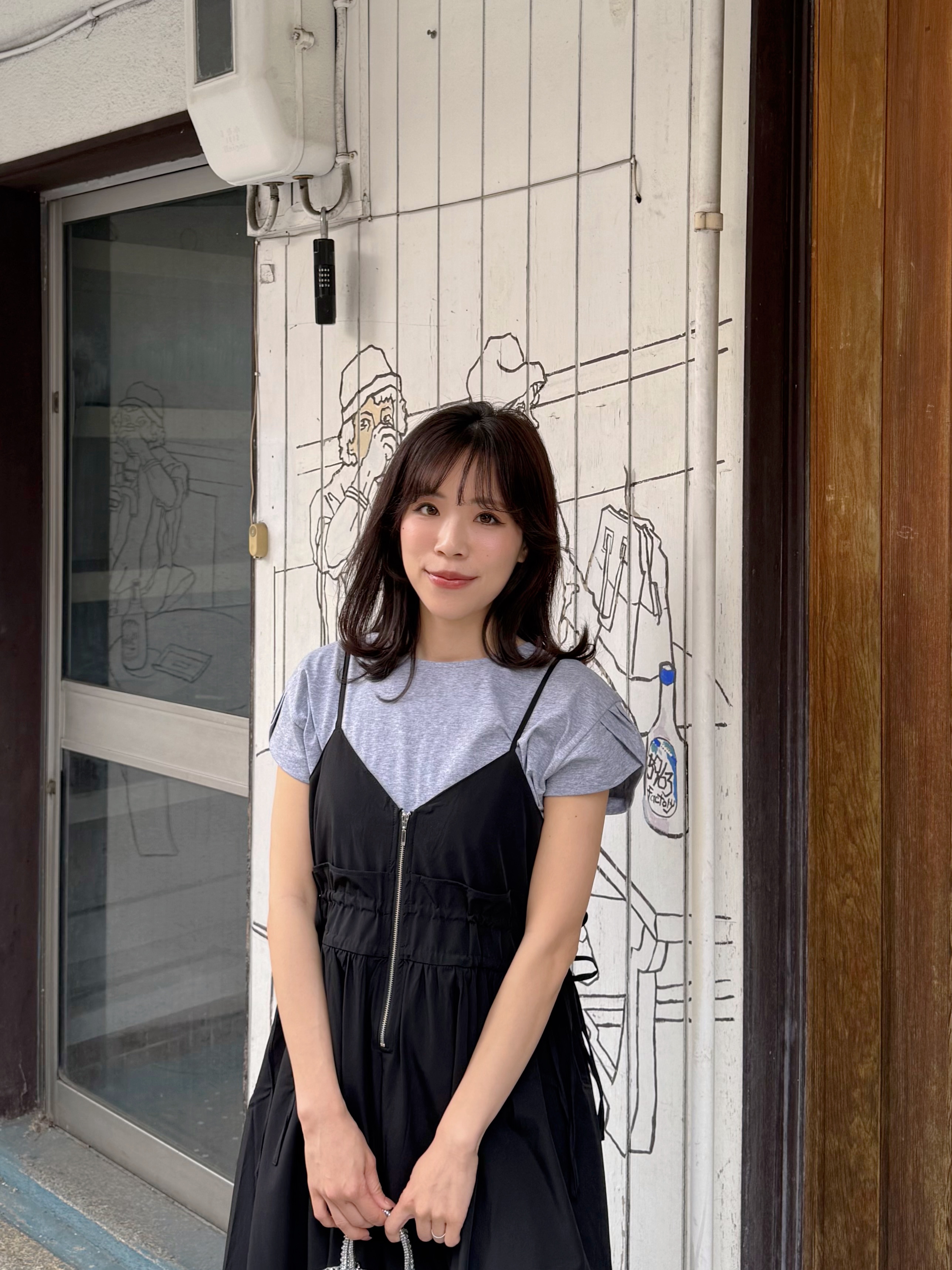 吊帶修腰A line雪紡連身裙