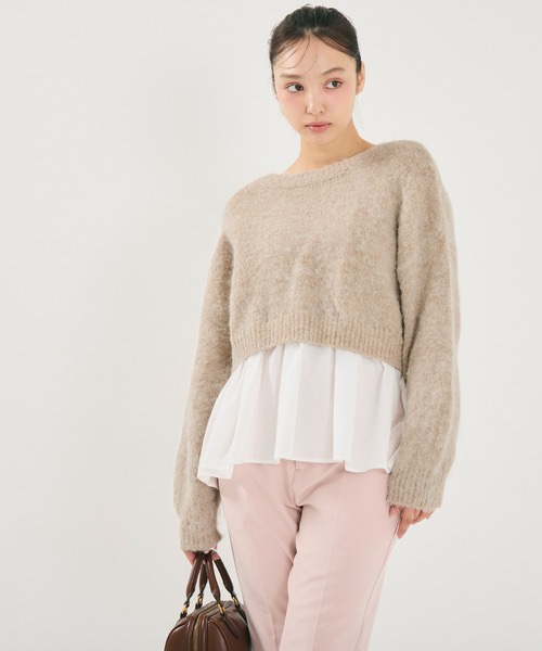 絲絨蝴蝶結傘擺冷衫