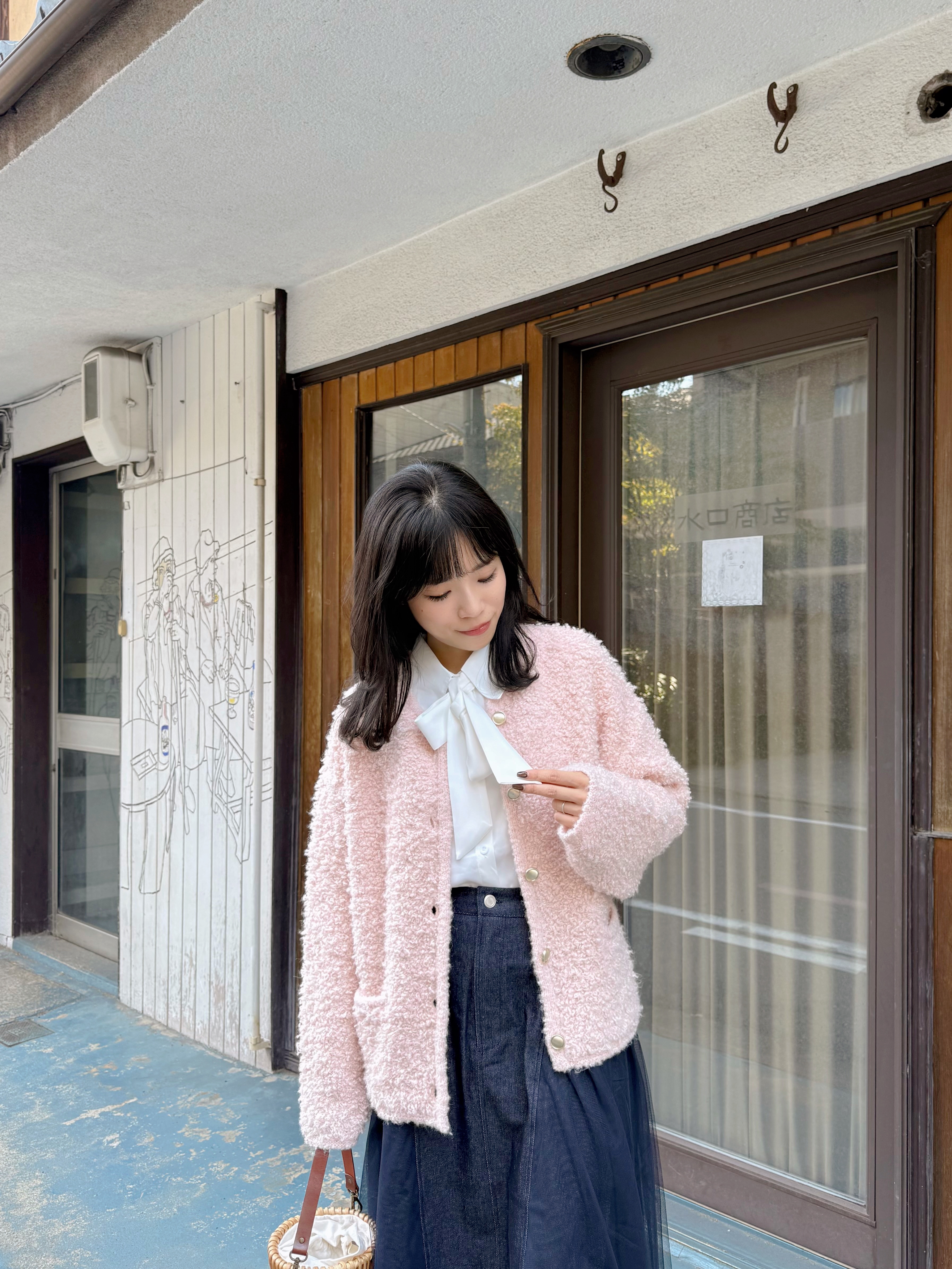 4色•小香款粒粒毛冷外套