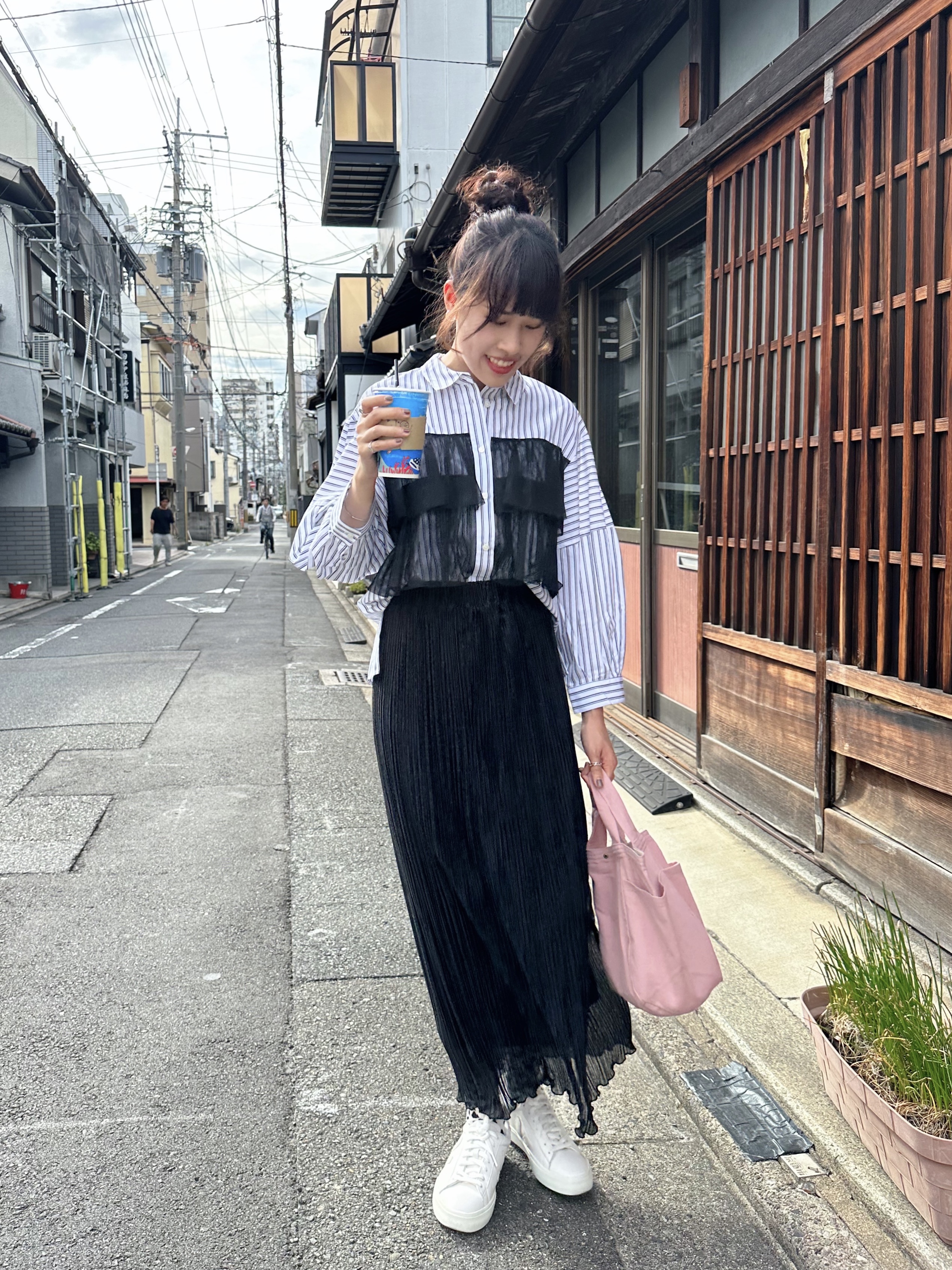 百摺薄雪紡淨色Pencil Skirt