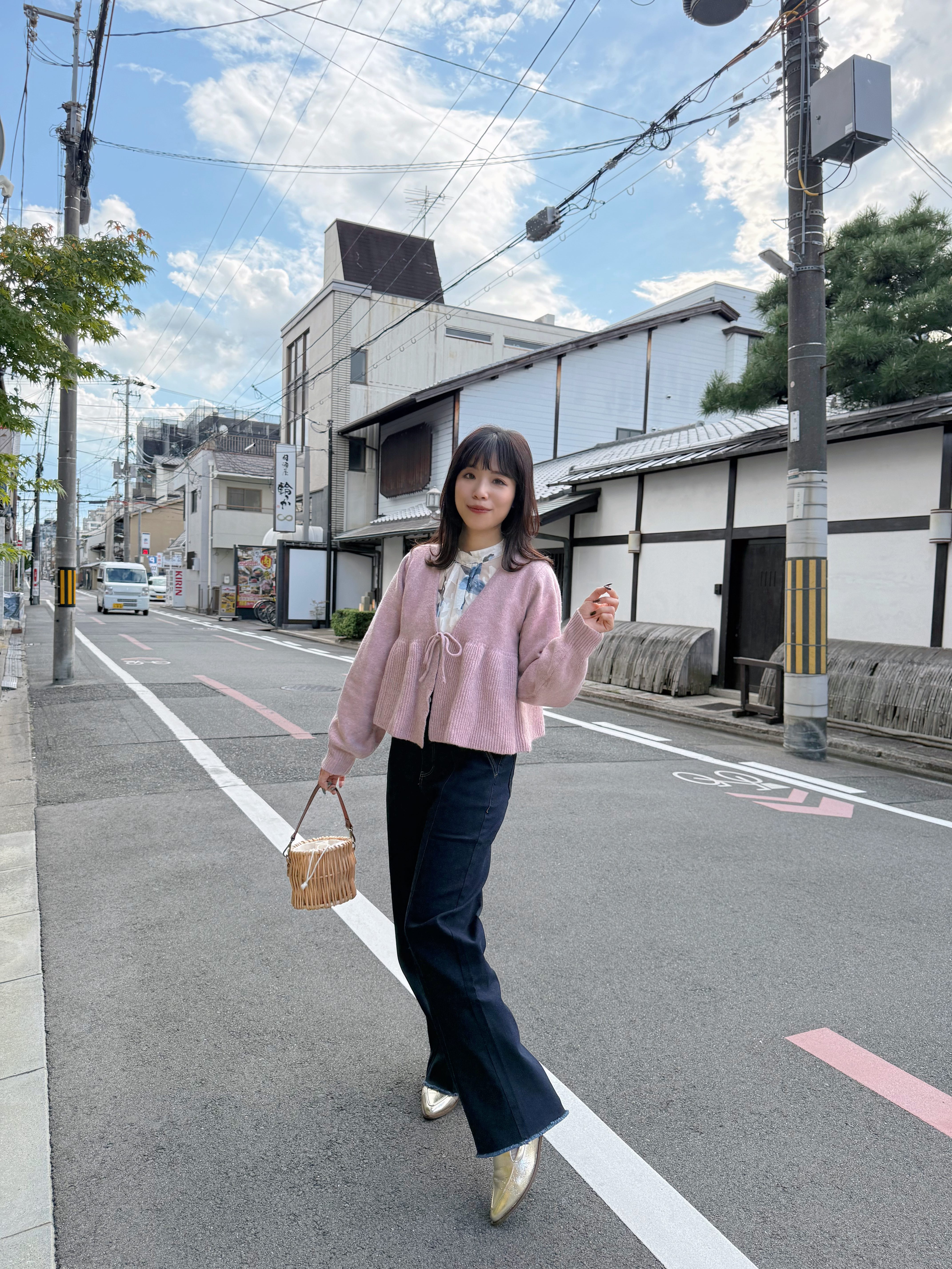 泡泡袖蝴蝶結冷外套上衣