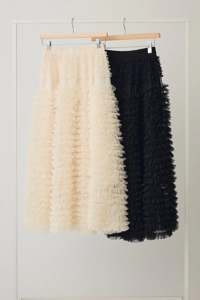 3色•層次紗紗長款半身裙