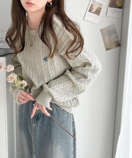 5色•刺繡logo羅紋針織冷上衣