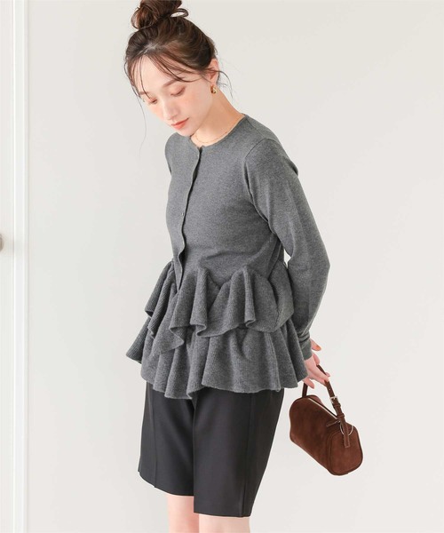 5色•波浪擺針織外套