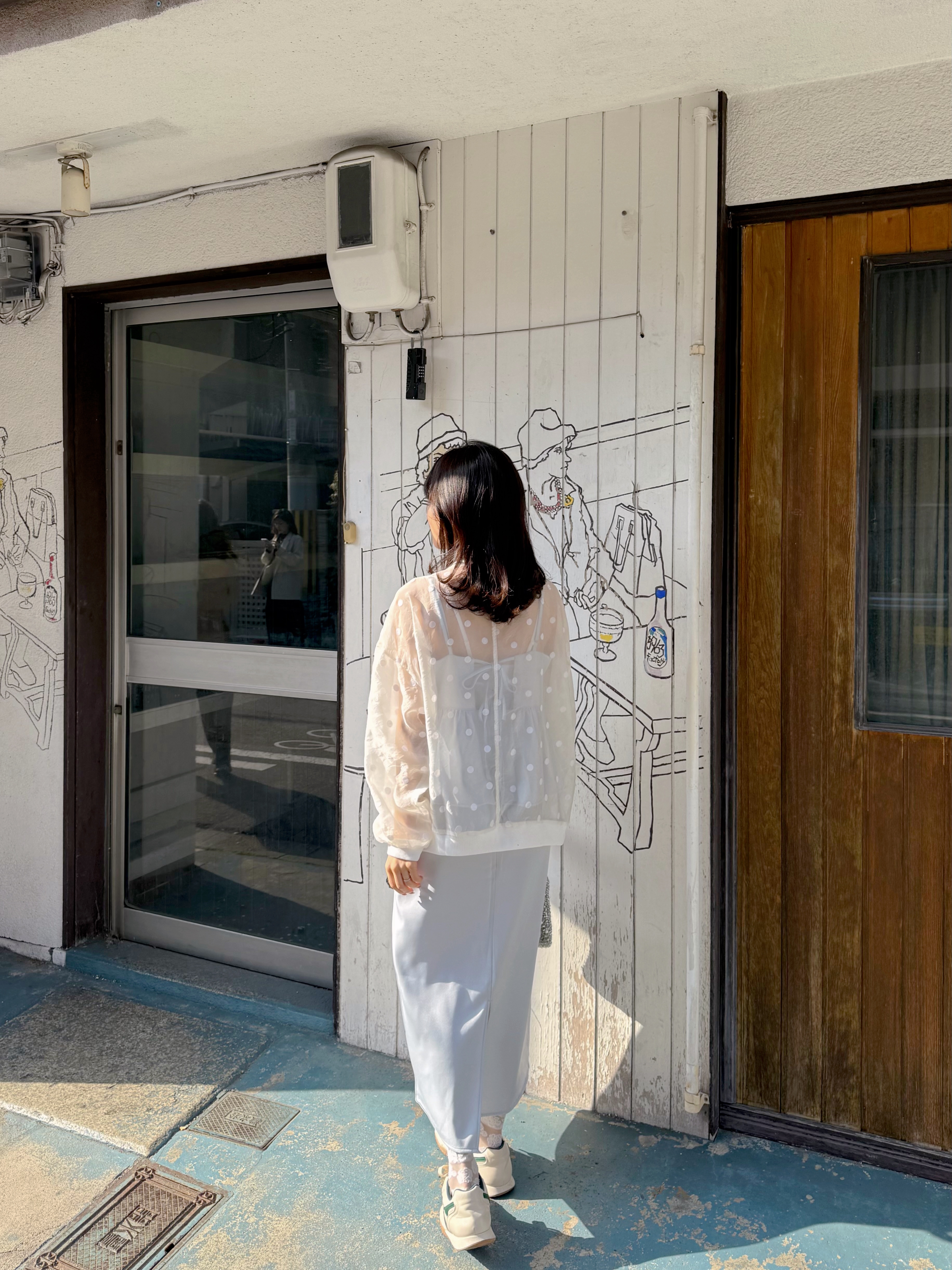 2色•波點/ 淨色吊帶連身裙