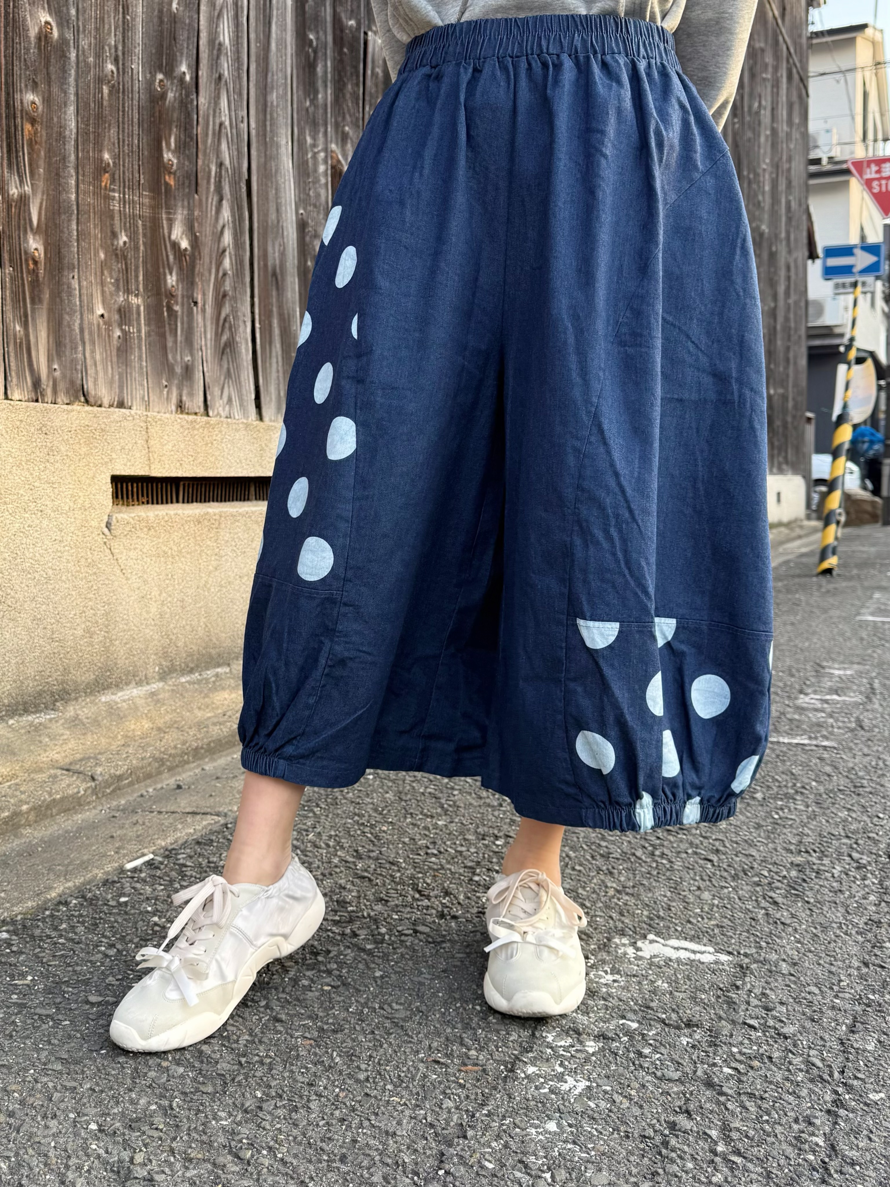 圓點泡泡8分裙褲