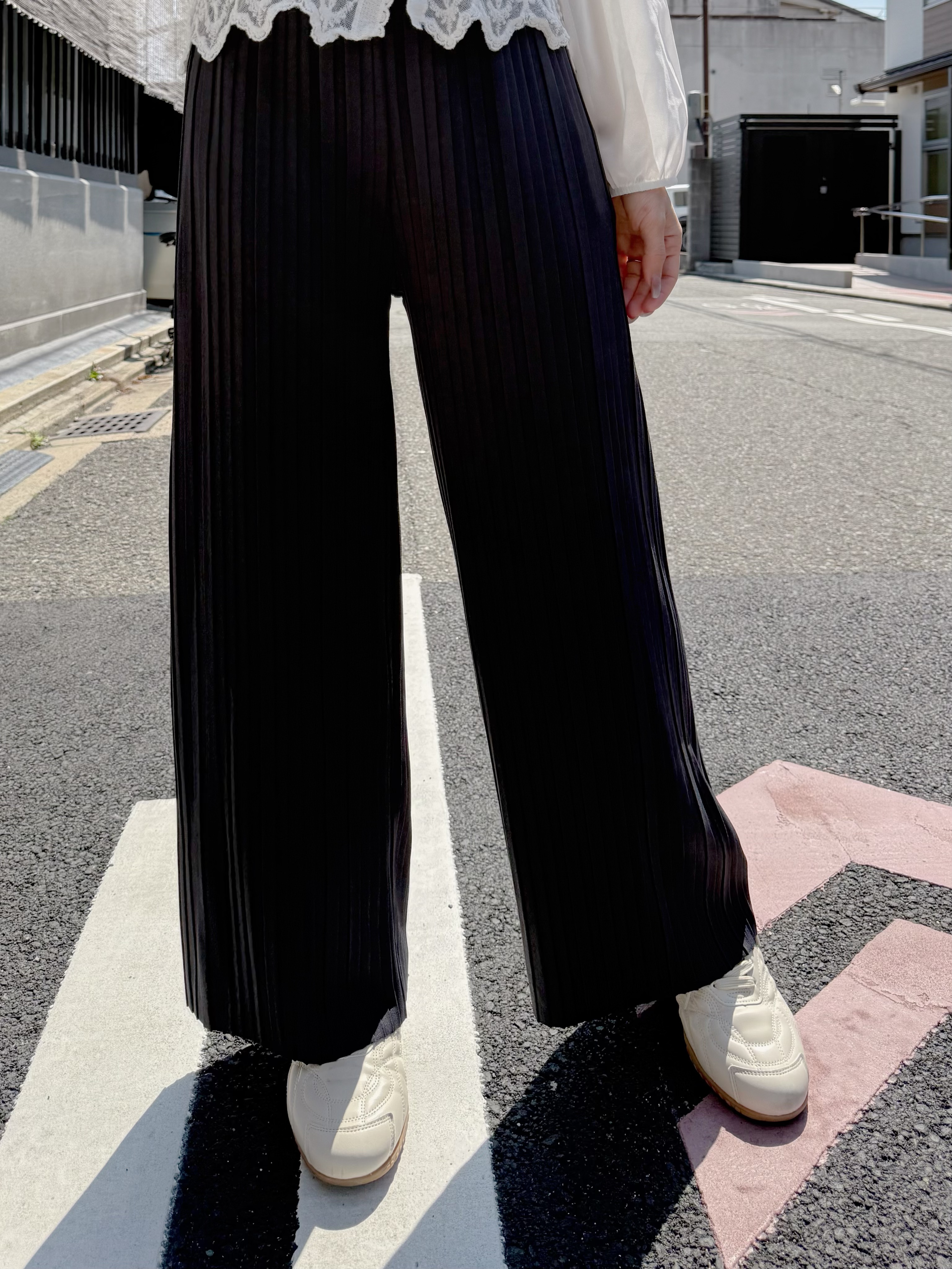 3色•可自行剪裁百摺長褲