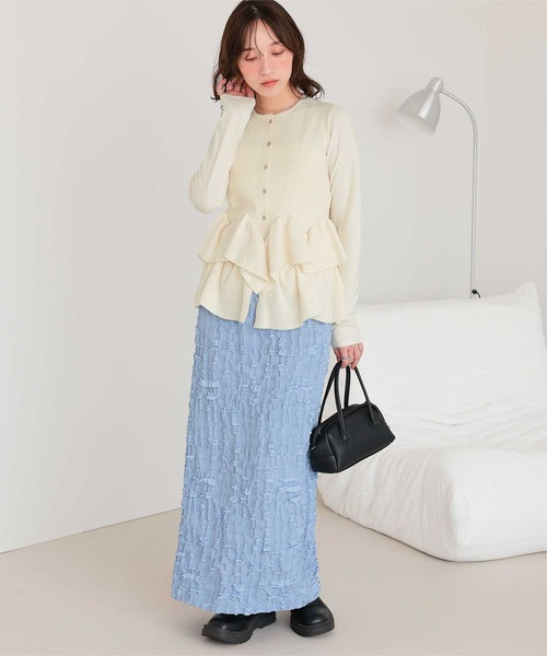 5色•波浪擺針織外套